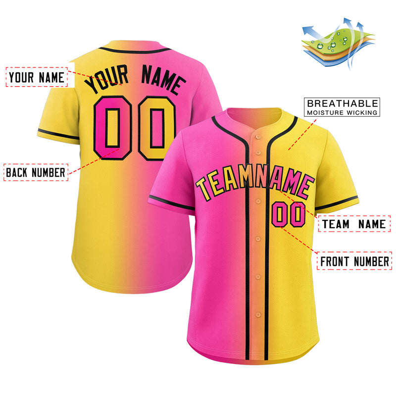 Benutzerdefiniertes, modisches, authentisches Baseball-Trikot mit Farbverlauf Benutzerdefiniertes, modisches, authentisches Baseball-Trikot mit Farbverlauf