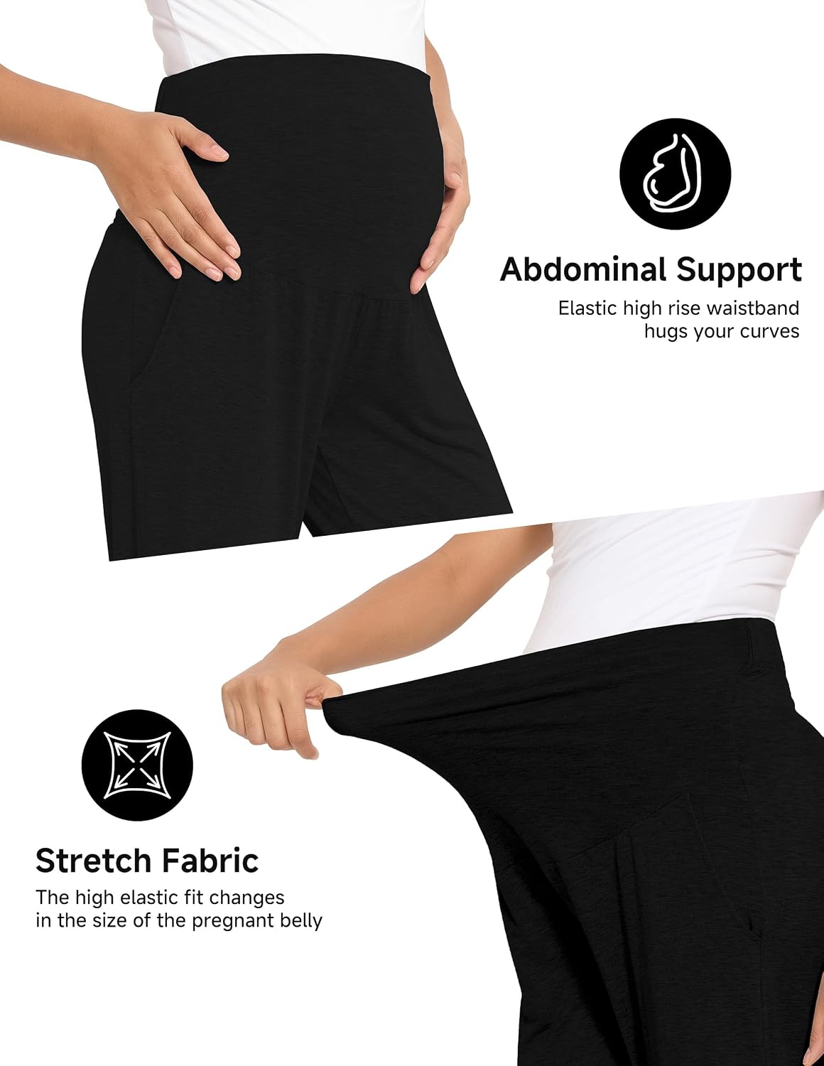 Women's Maternity Lounge Pants 3 Pack Over Belly Women's Maternity Lounge Pants 3 Pack Over Belly