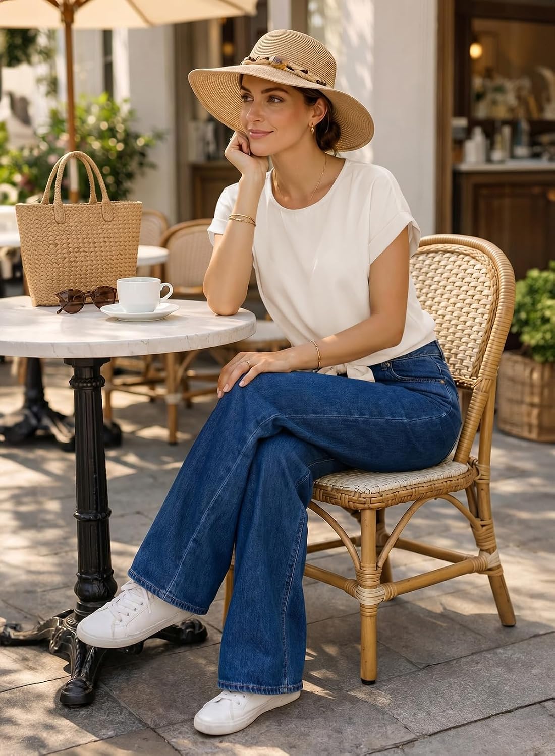 Womens Tops Tie Front Cap Sleeve Blouses Summer Short Business Casual Crewneck Knotted Hem Shirts Cute Holiday Outfit Flowy Vacation Clothes