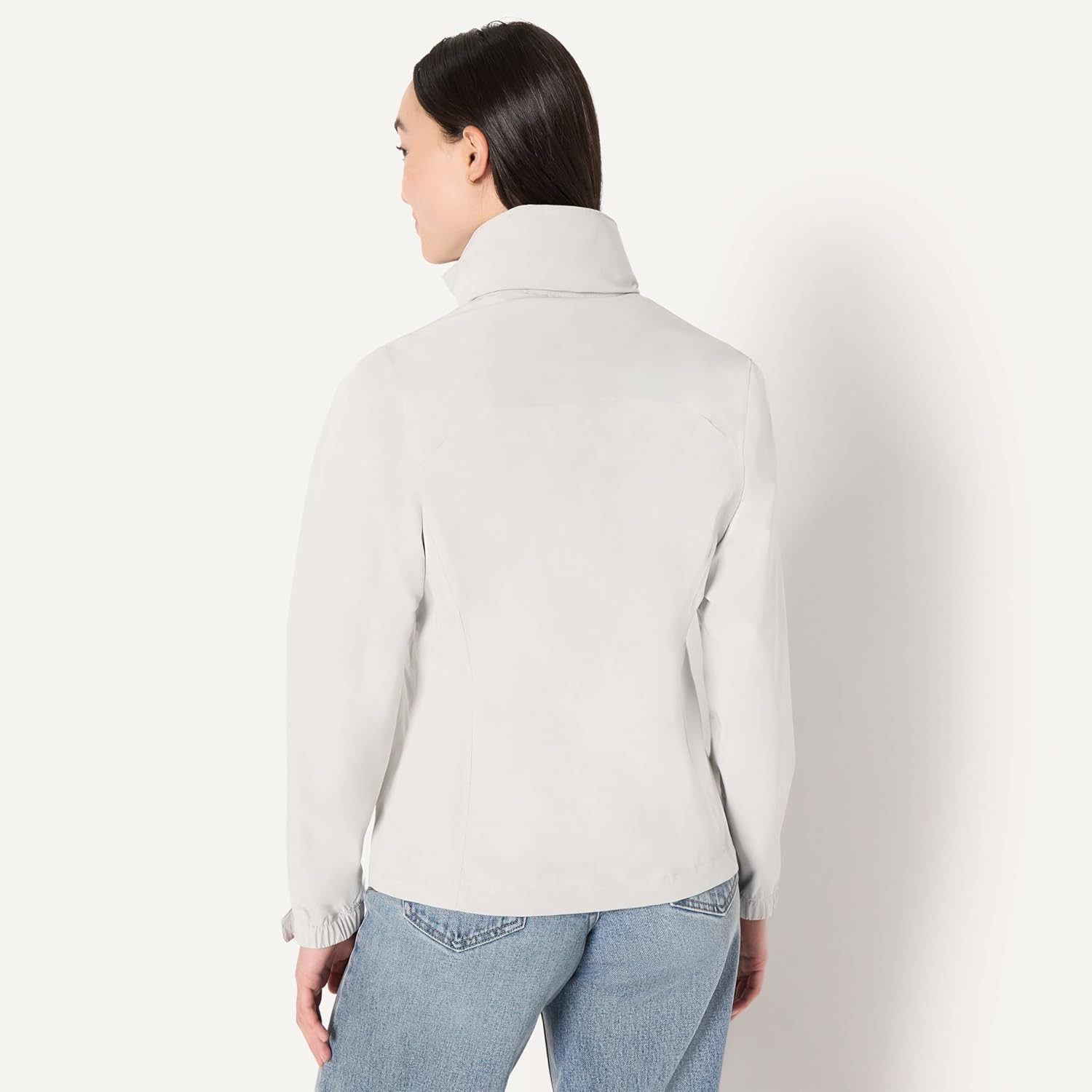 Women's Waterproof Hooded Rain Jacket Eggshell White