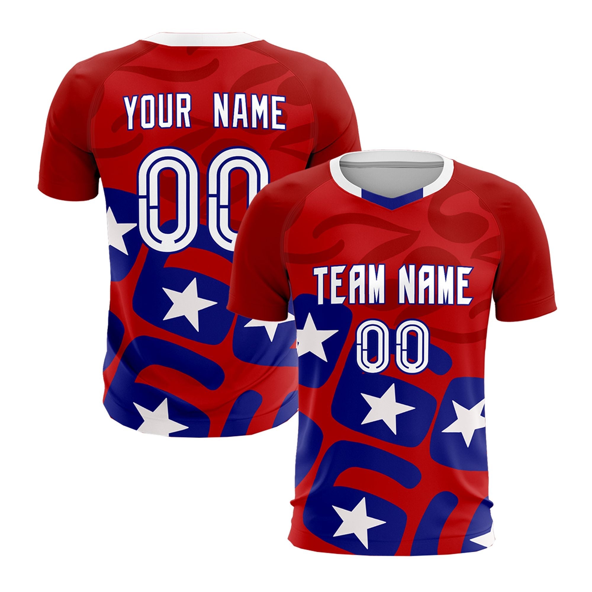 Benutzerdefiniertes, von der Weltmeisterschaft inspiriertes, atmungsaktives Fußballtrikot mit Graffiti-Muster, das von America Star inspiriert wurde