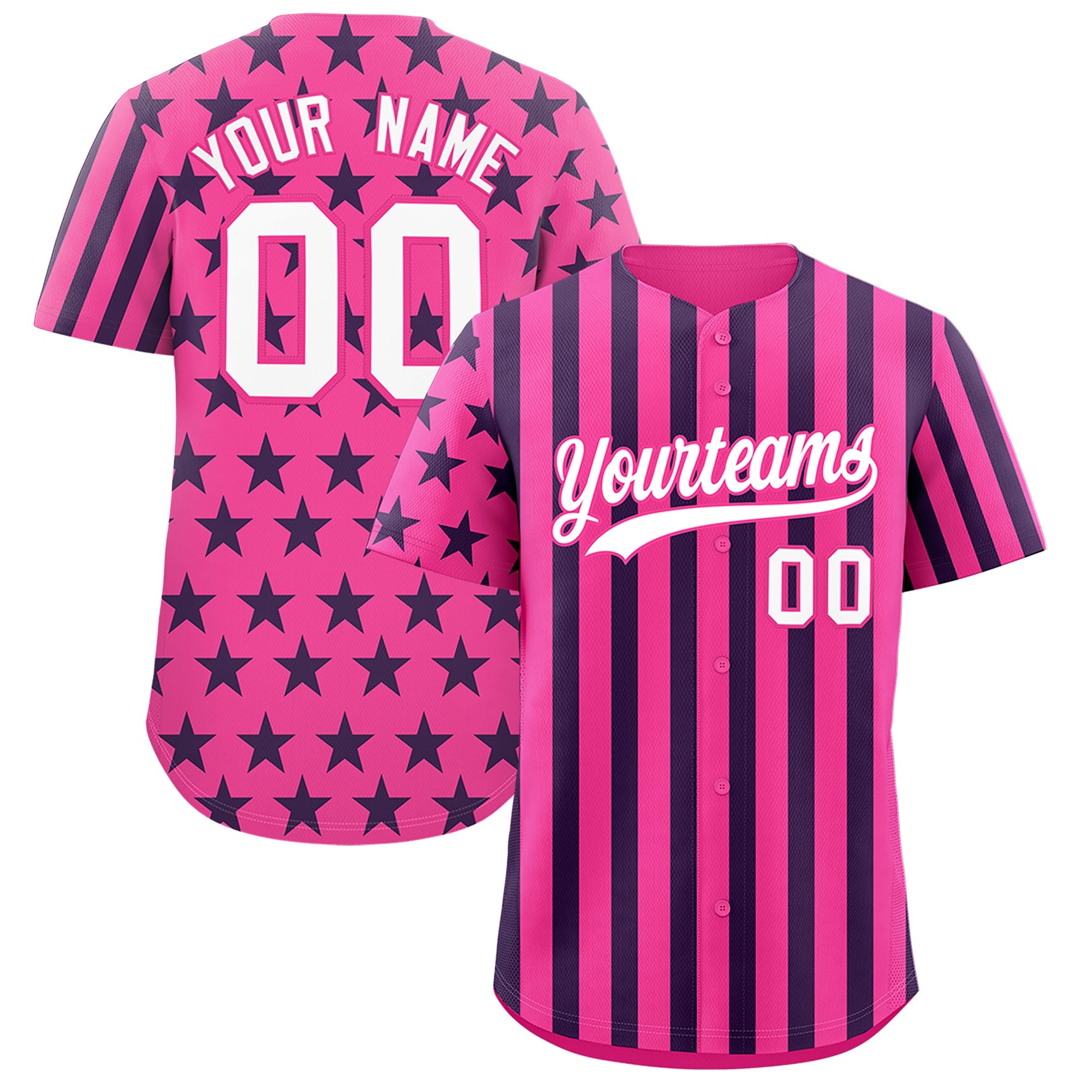 Benutzerdefiniertes Graffiti-Muster-Baseball-Trikot mit amerikanischer Flagge