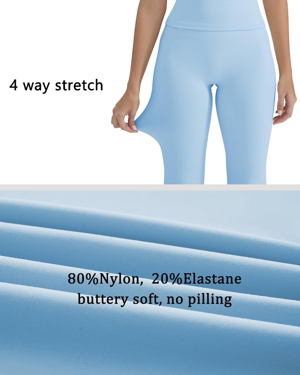 Women's Halter Tank Flare Leggings Workout Set Baby Blue