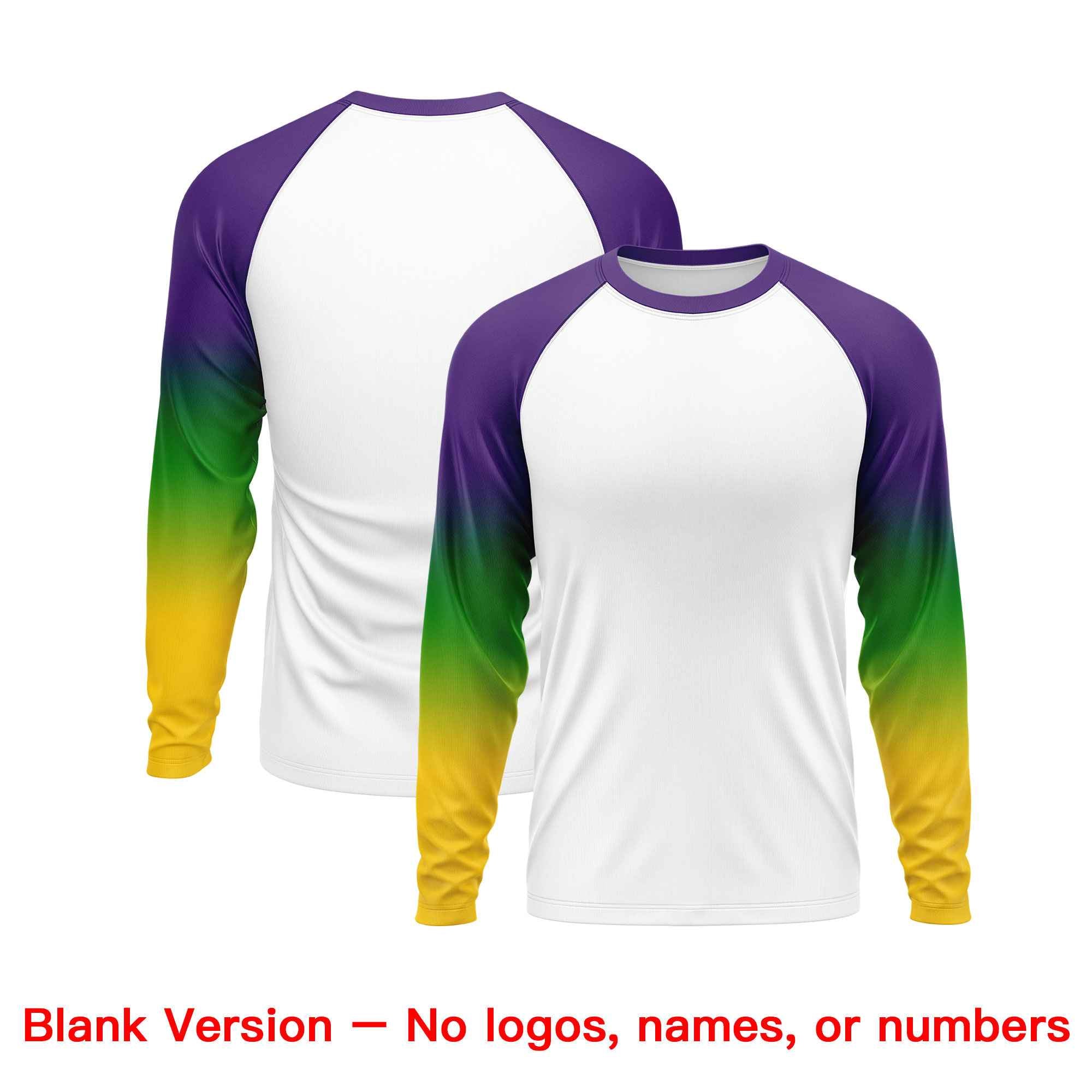 Benutzerdefiniertes, personalisiertes Mardi Gras Langarm-Performance-T-Shirt mit Rundhalsausschnitt