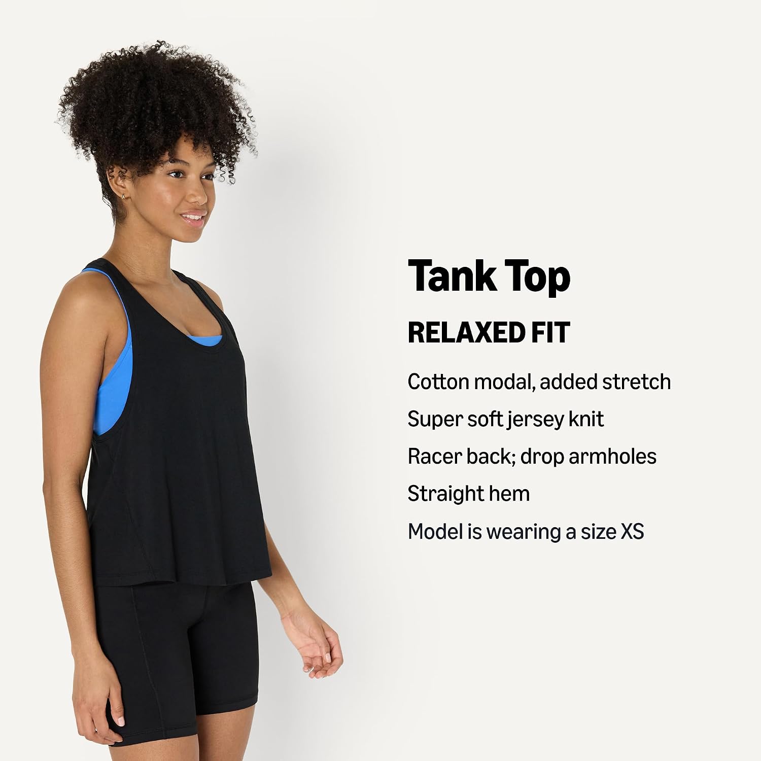Women's Cotton Racerback Tank Relaxed Fit Drop Armhole