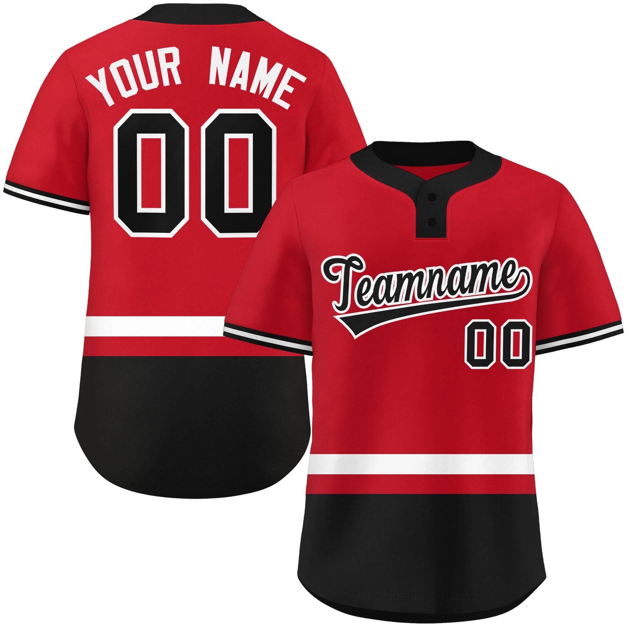 Custom Color Block Personalized Authentic Two-Button Softball Jersey