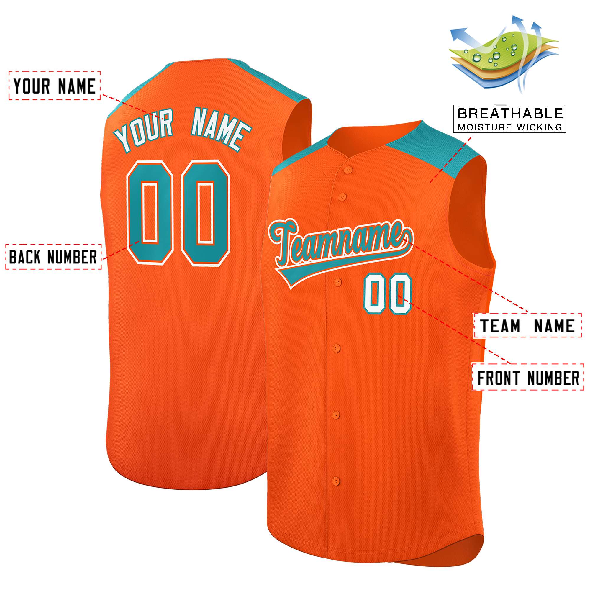 Benutzerdefinierte personalisierte klassische authentische ärmellose Baseball-Trikot