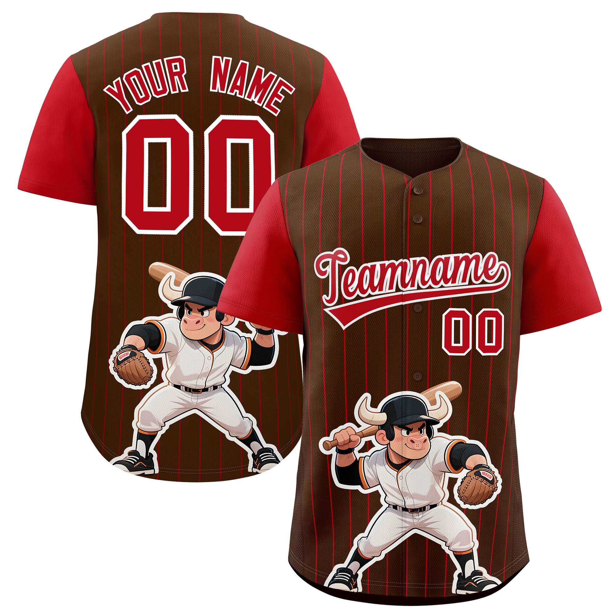 Authentisches Baseball-Trikot mit individuellem Streifen-Tiere-Graffiti-Muster, Raglanärmeln Authentisches Baseball-Trikot mit individuellem Streifen-Tiere-Graffiti-Muster, Raglanärmeln