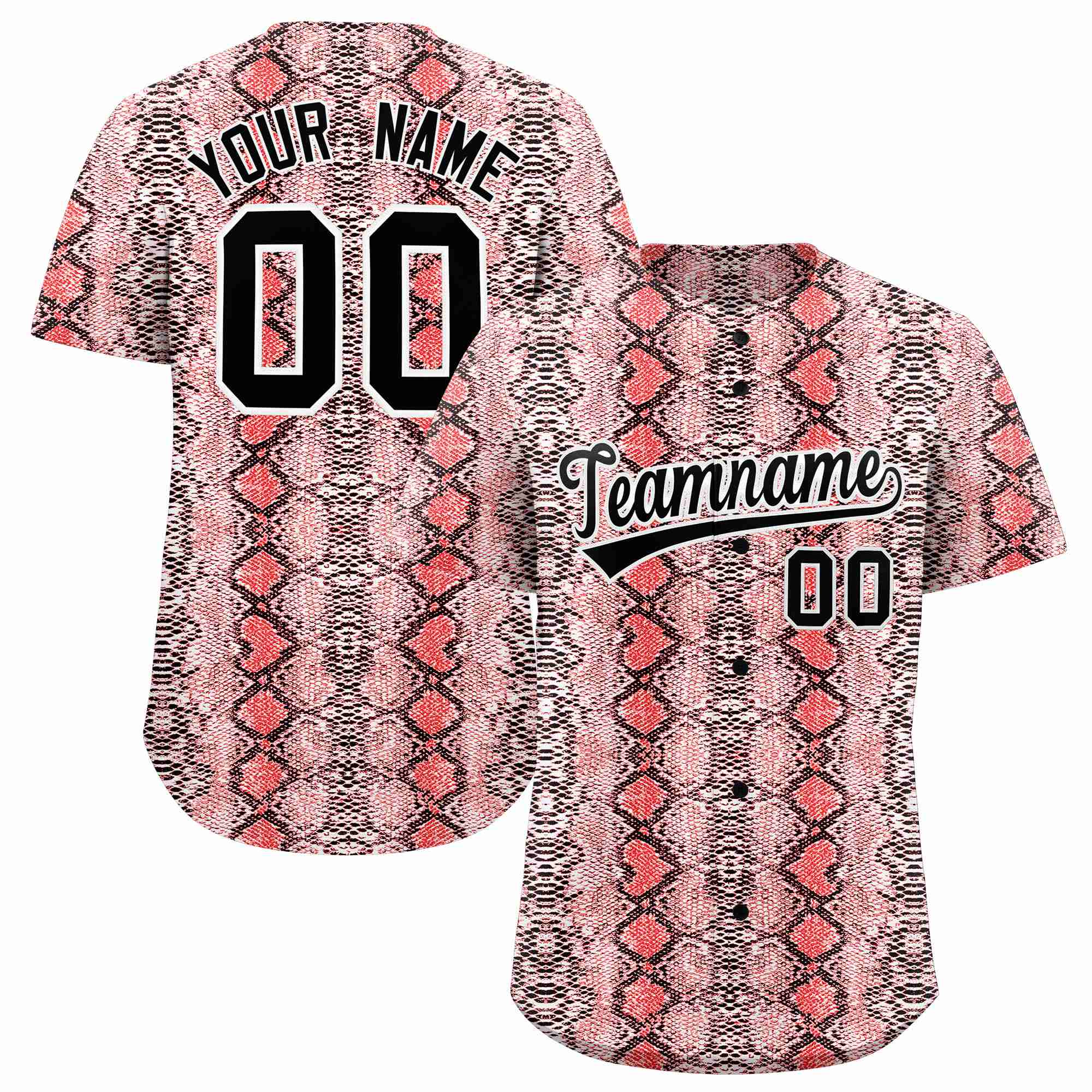 Benutzerdefiniertes authentisches Baseball-Trikot mit mehrfarbigem Schlangenledermuster