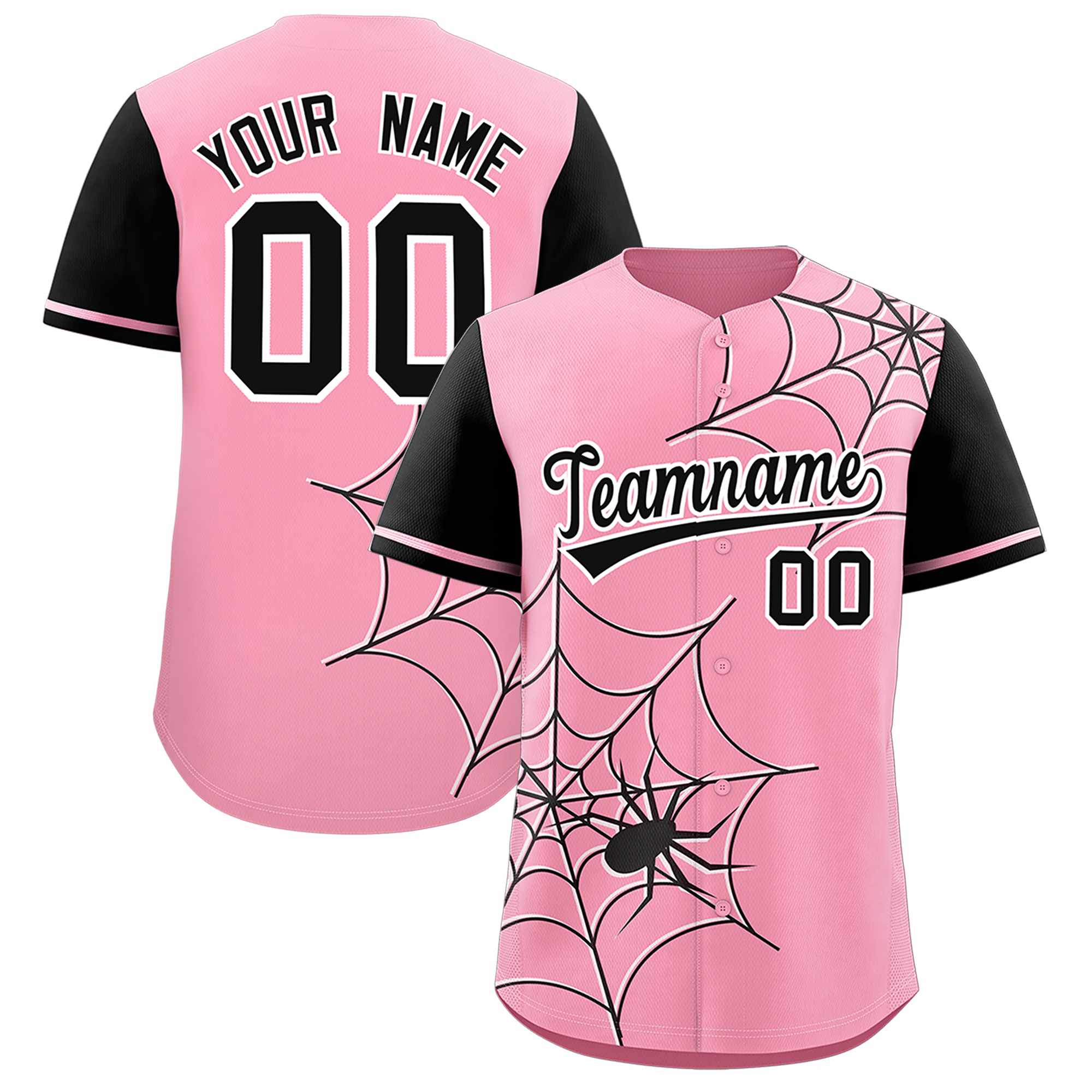 Benutzerdefiniertes Spinnennetz-Muster, Raglanärmel, authentisches Baseball-Trikot