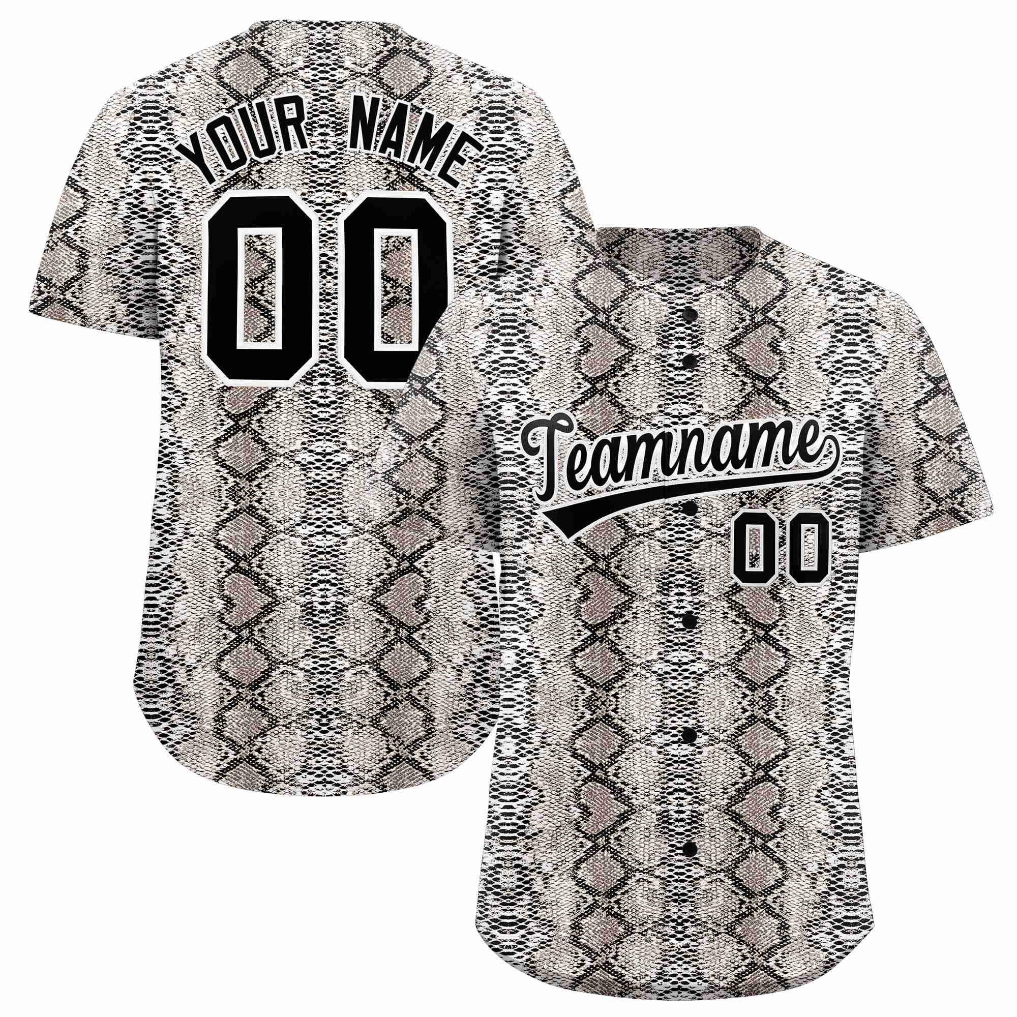 Benutzerdefiniertes authentisches Baseball-Trikot mit mehrfarbigem Schlangenledermuster