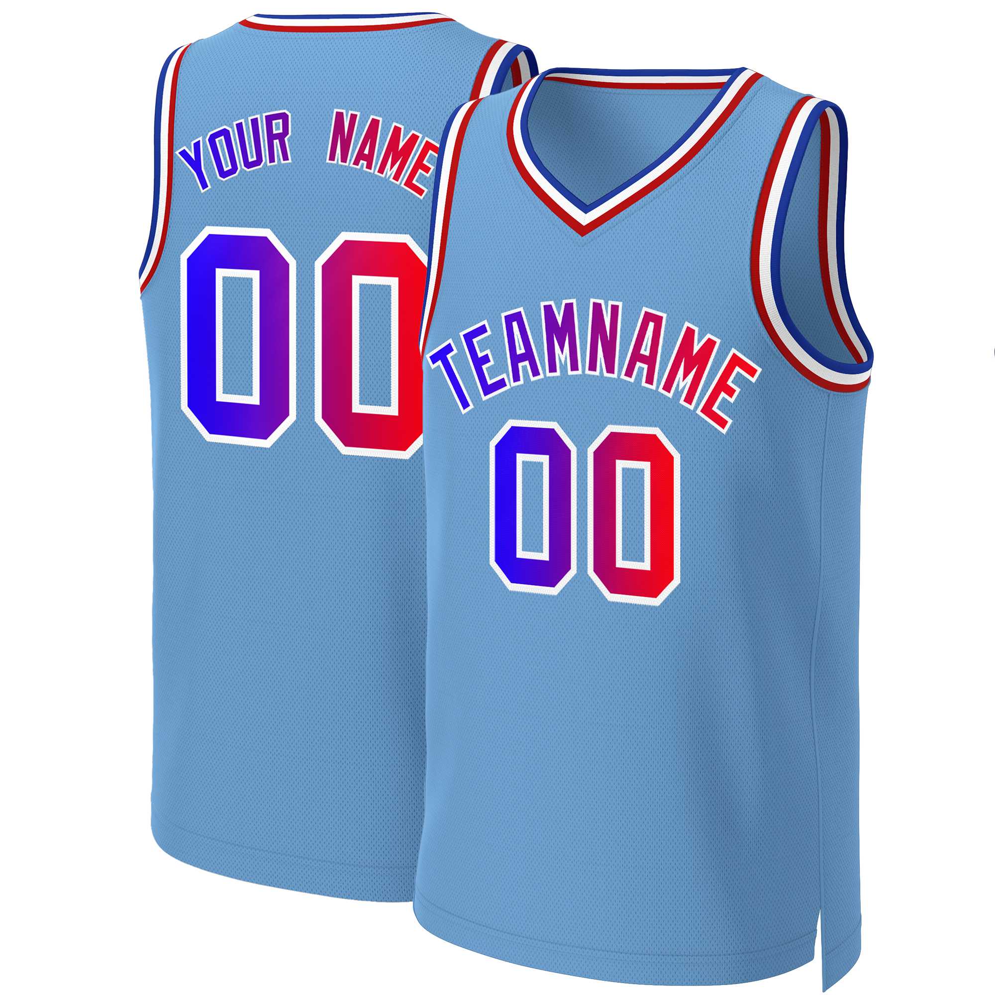 Benutzerdefiniertes Basketballtrikot mit klassischem Farbverlauf und modischen Oberteilen