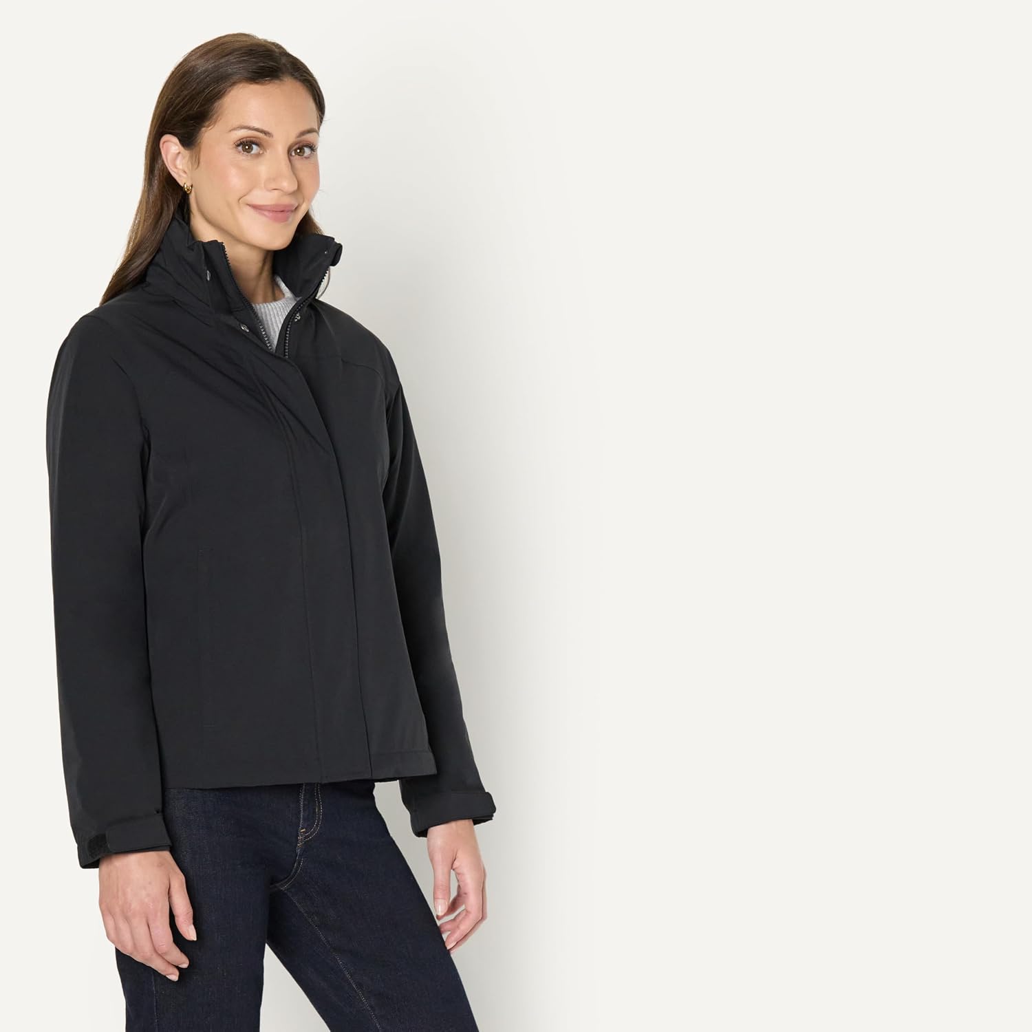 Women's Hooded Rain Jacket Lightweight Waterproof Black Women's Hooded Rain Jacket Lightweight Waterproof Black
