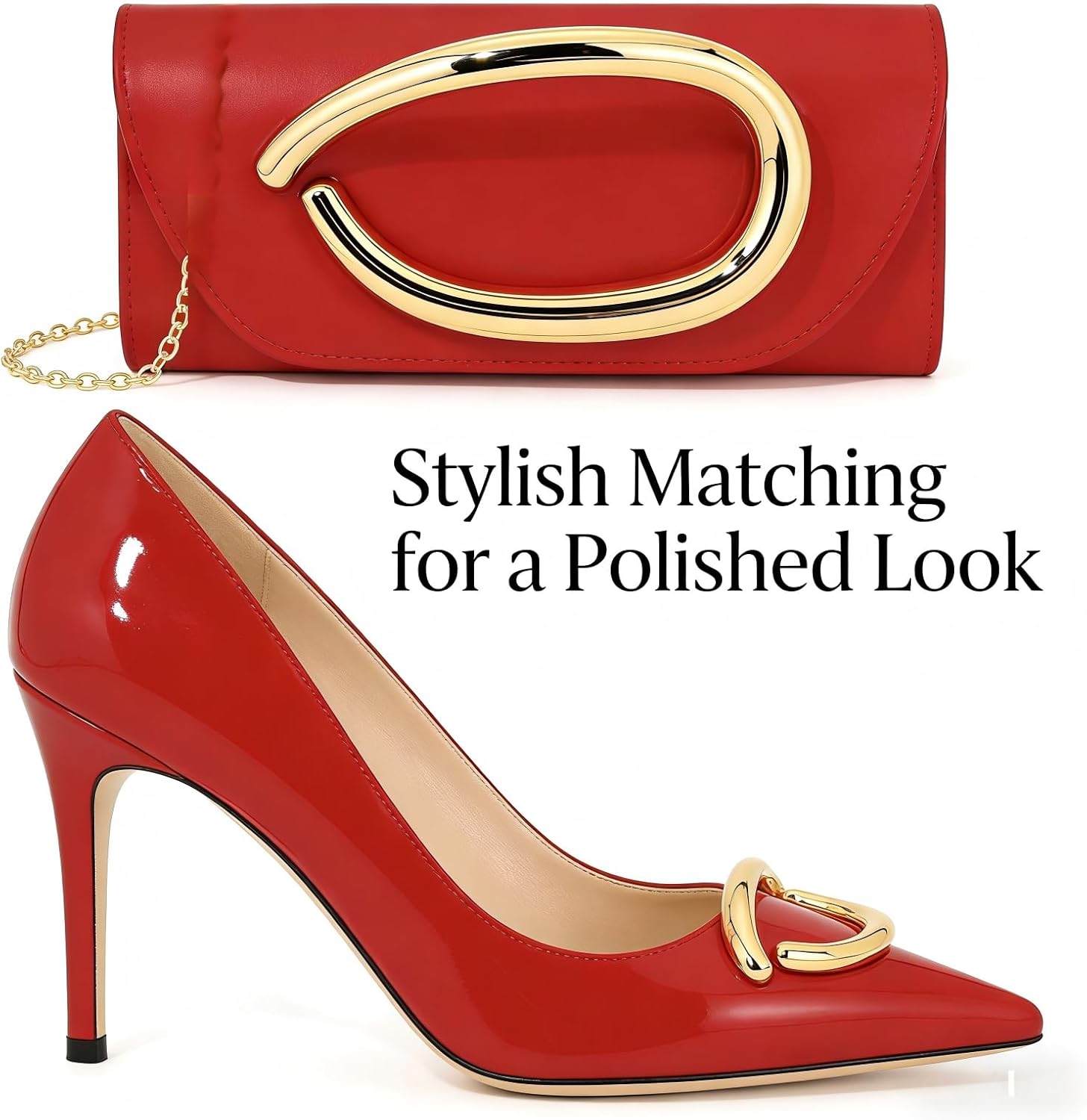 Women's Red Envelope Clutch Purse Gold Buckle Evening Bag Women's Red Envelope Clutch Purse Gold Buckle Evening Bag