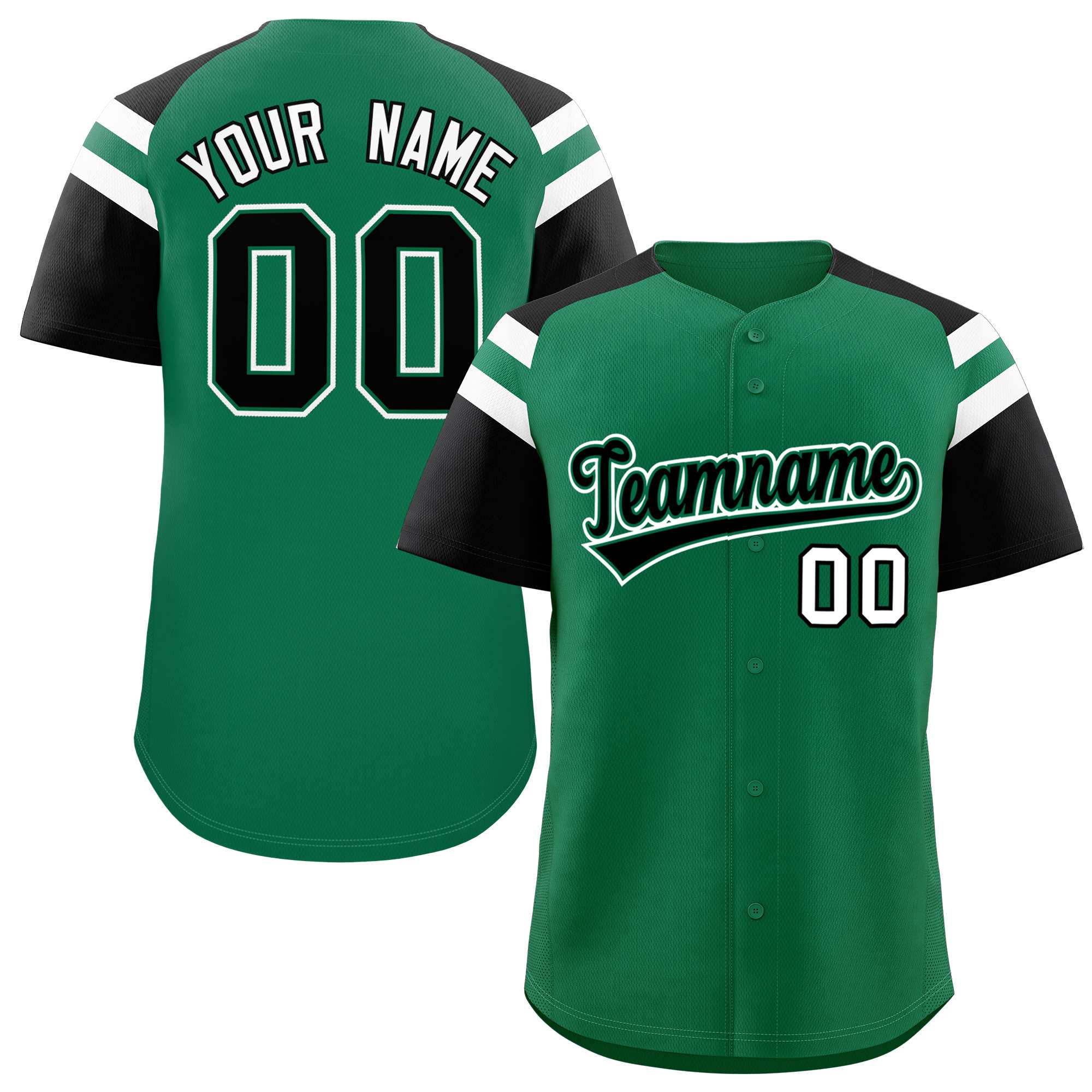 Authentisches Baseball-Trikot mit individuell kontrastierenden Raglanärmeln