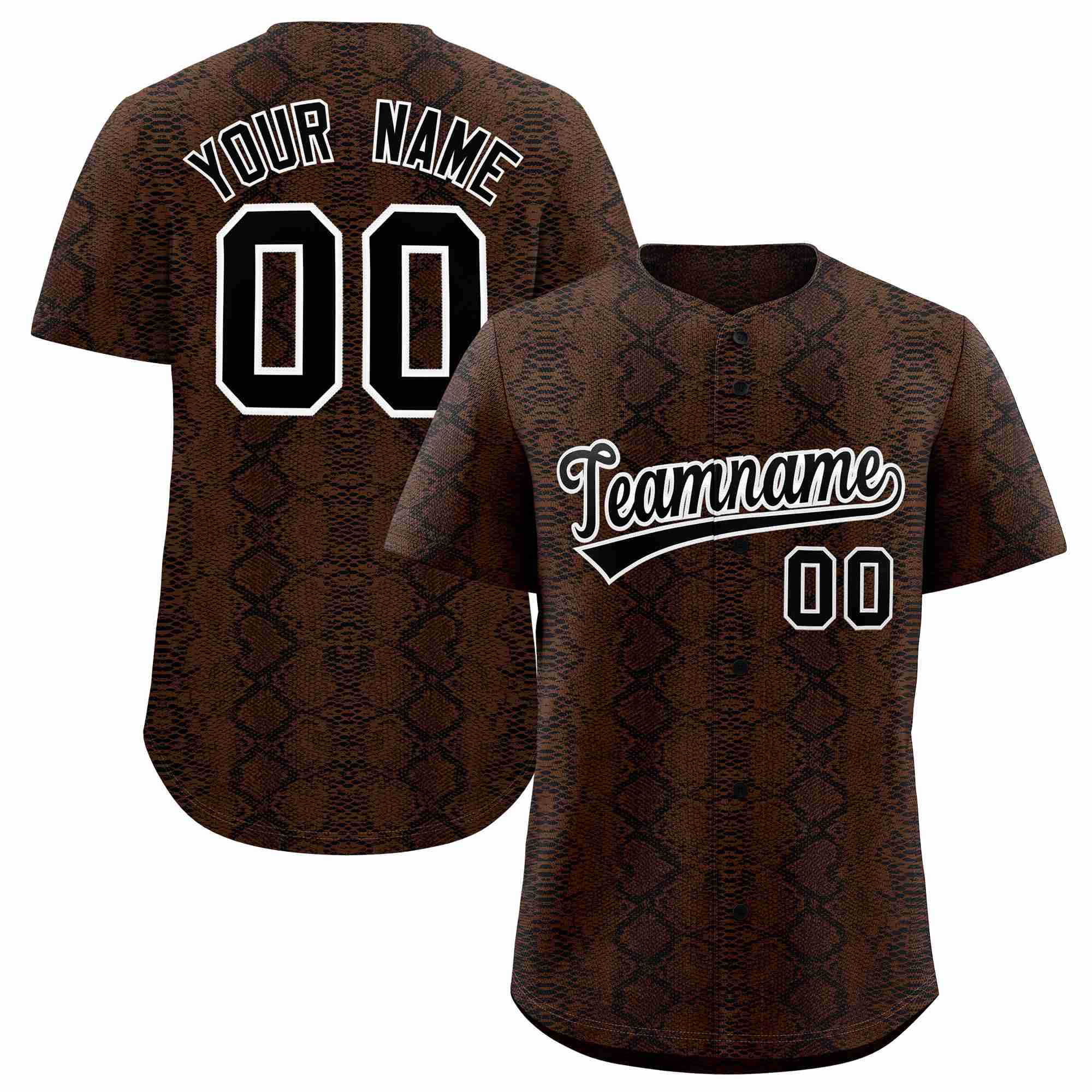 Benutzerdefiniertes authentisches Baseball-Trikot mit mehrfarbigem Schlangenledermuster