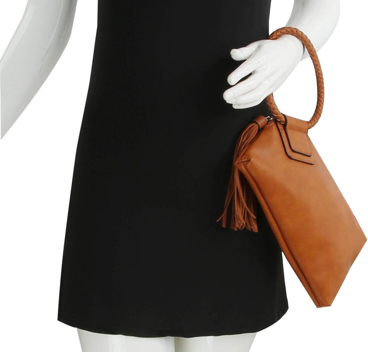 Women's Wristlet Clutch Purse with Ring Handle and Tassel