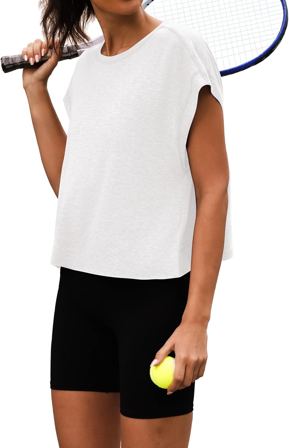 Women's Open Back Workout Tee Short Sleeve Athletic Top