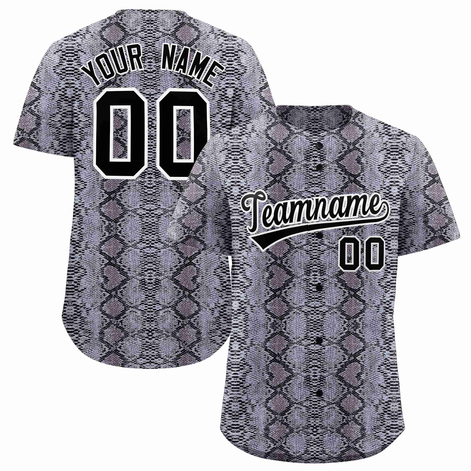 Benutzerdefiniertes authentisches Baseball-Trikot mit mehrfarbigem Schlangenledermuster