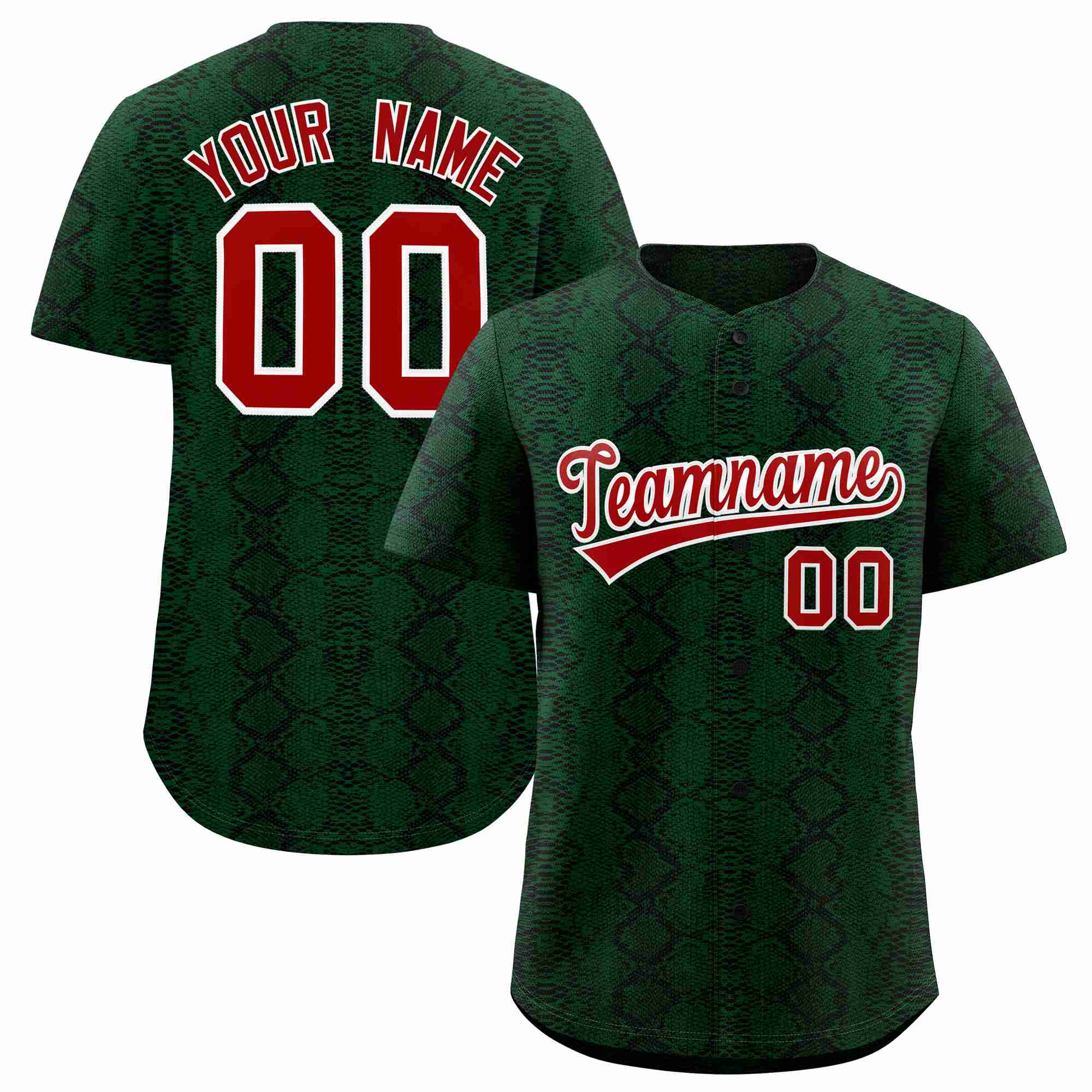 Benutzerdefiniertes authentisches Baseball-Trikot mit mehrfarbigem Schlangenledermuster