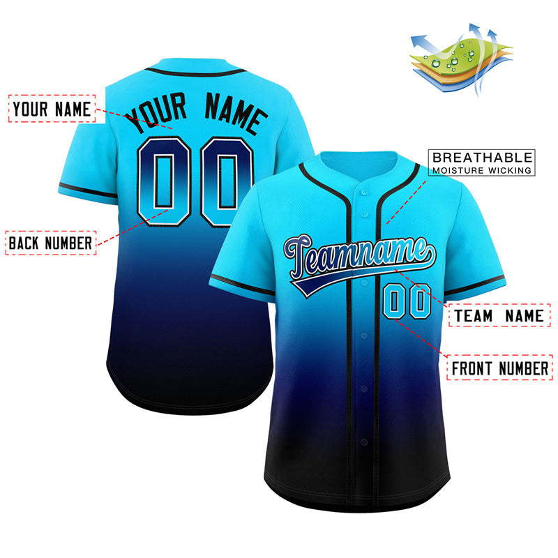 Benutzerdefiniertes, modisches, authentisches Baseball-Trikot mit Farbverlauf