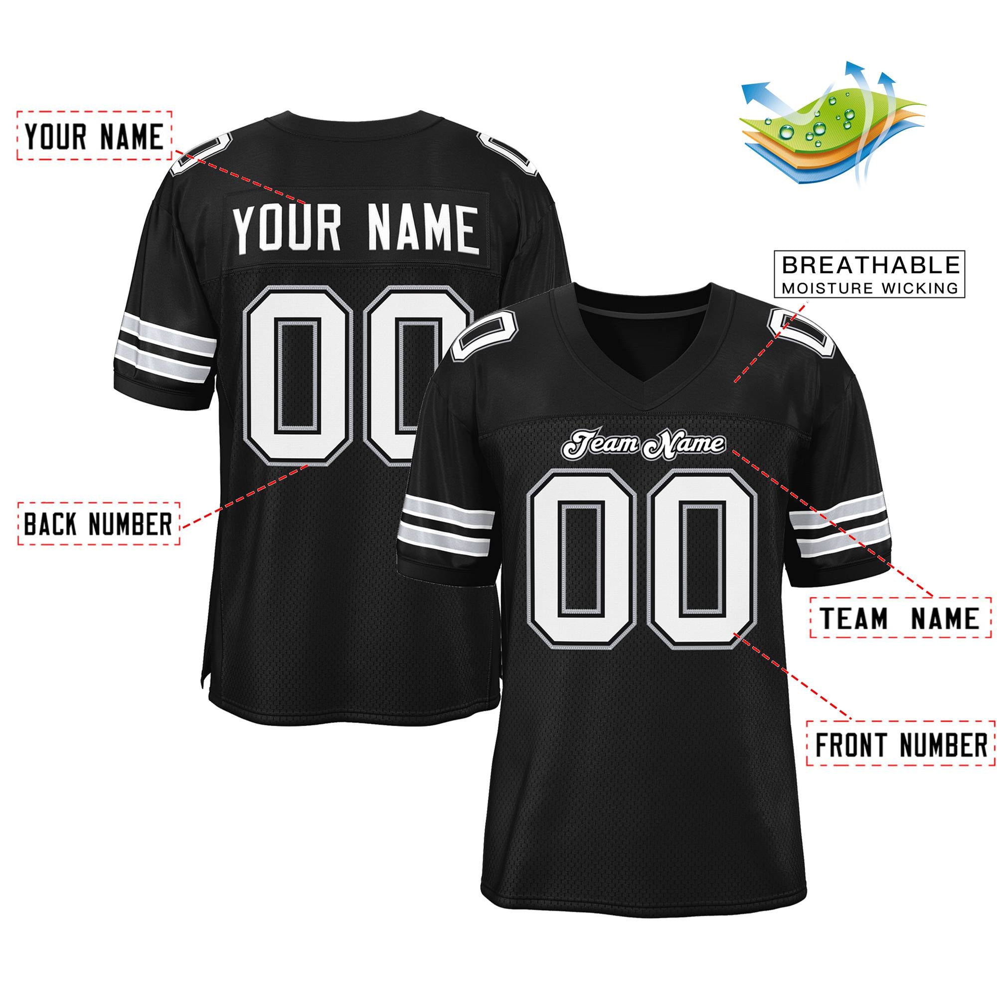 Maßgeschneidertes authentisches Mesh-Fußballtrikot im klassischen Stil