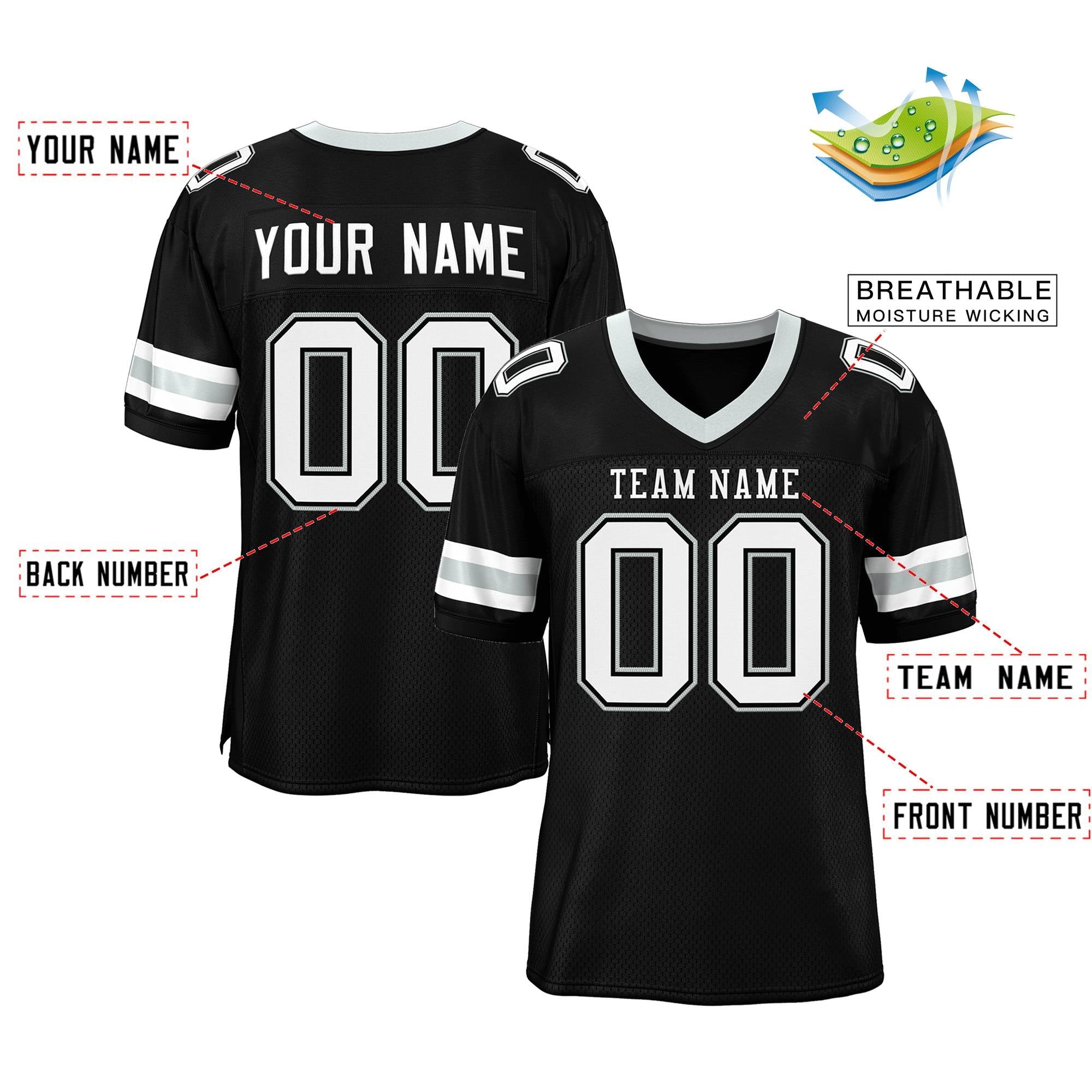 Maßgeschneidertes authentisches Mesh-Fußballtrikot im klassischen Stil