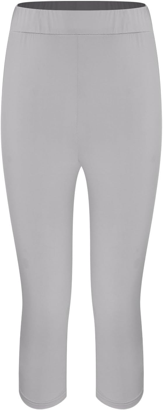 Capri Leggings for Women 3/4 Length High Waisted Yoga Pants Elastic Comfy Summer Travel Cropped Solid Capris