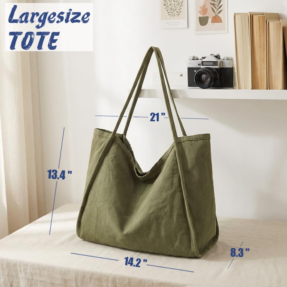 Women's Canvas Hobo Tote Bag Olive Black Brown Women's Canvas Hobo Tote Bag Olive Black Brown