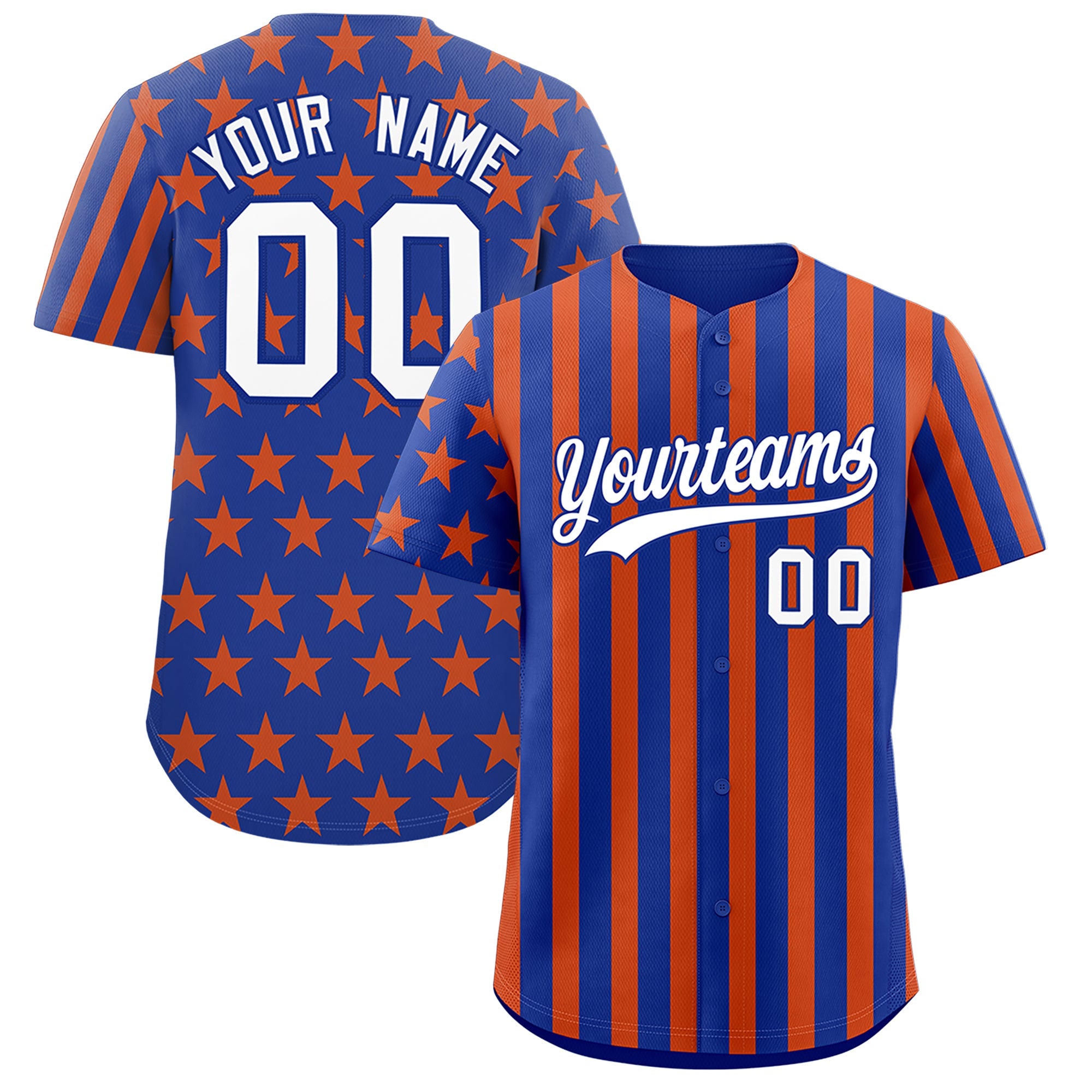 Benutzerdefiniertes Graffiti-Muster-Baseball-Trikot mit amerikanischer Flagge