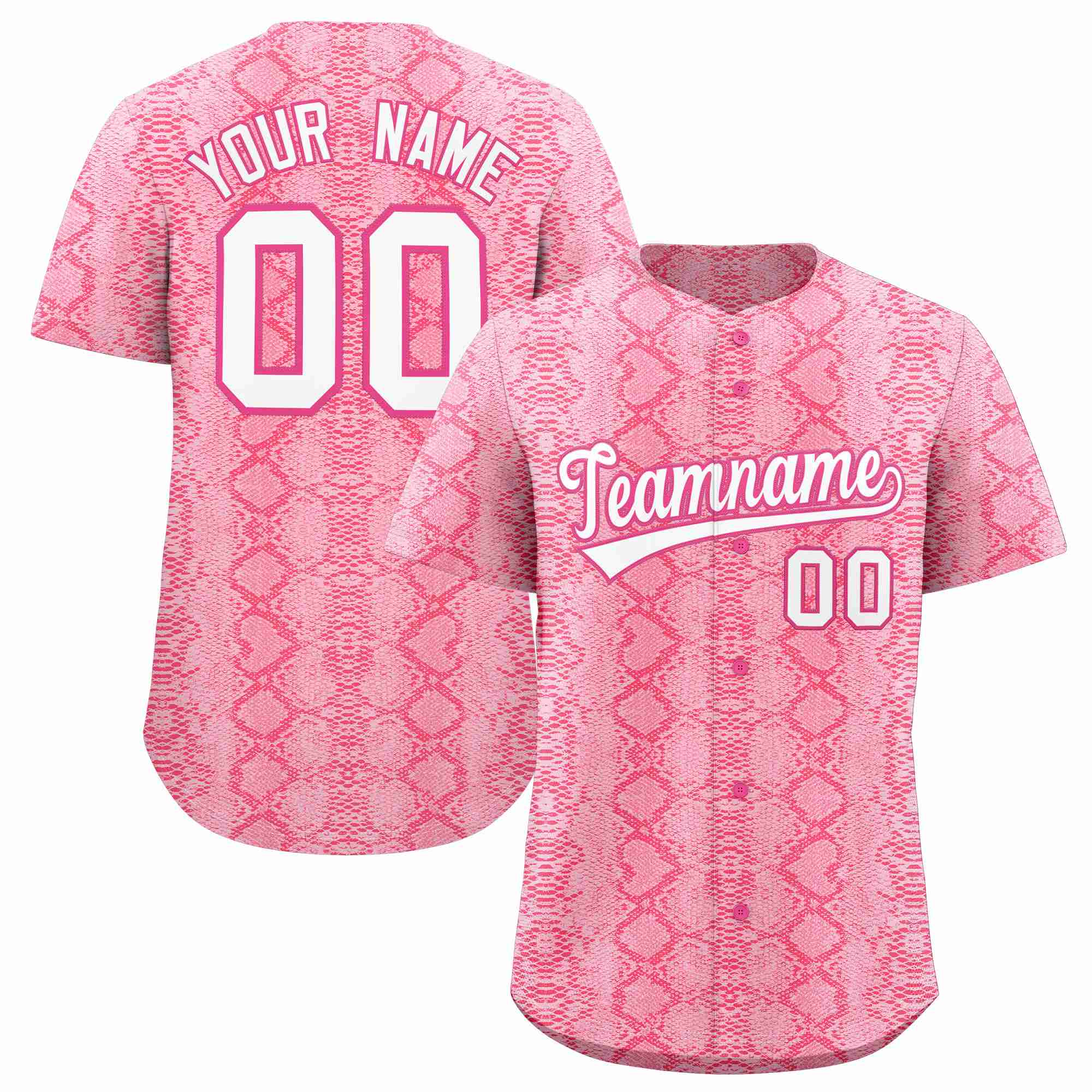 Benutzerdefiniertes authentisches Baseball-Trikot mit mehrfarbigem Schlangenledermuster