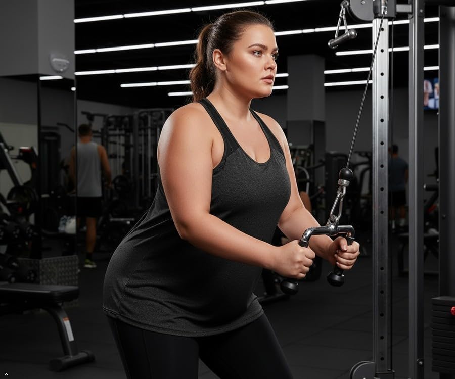 Women's Plus Size Athletic Tank Tops Racerback Workout Flowy Yoga Running Sleevelss Summer Shirts Loose