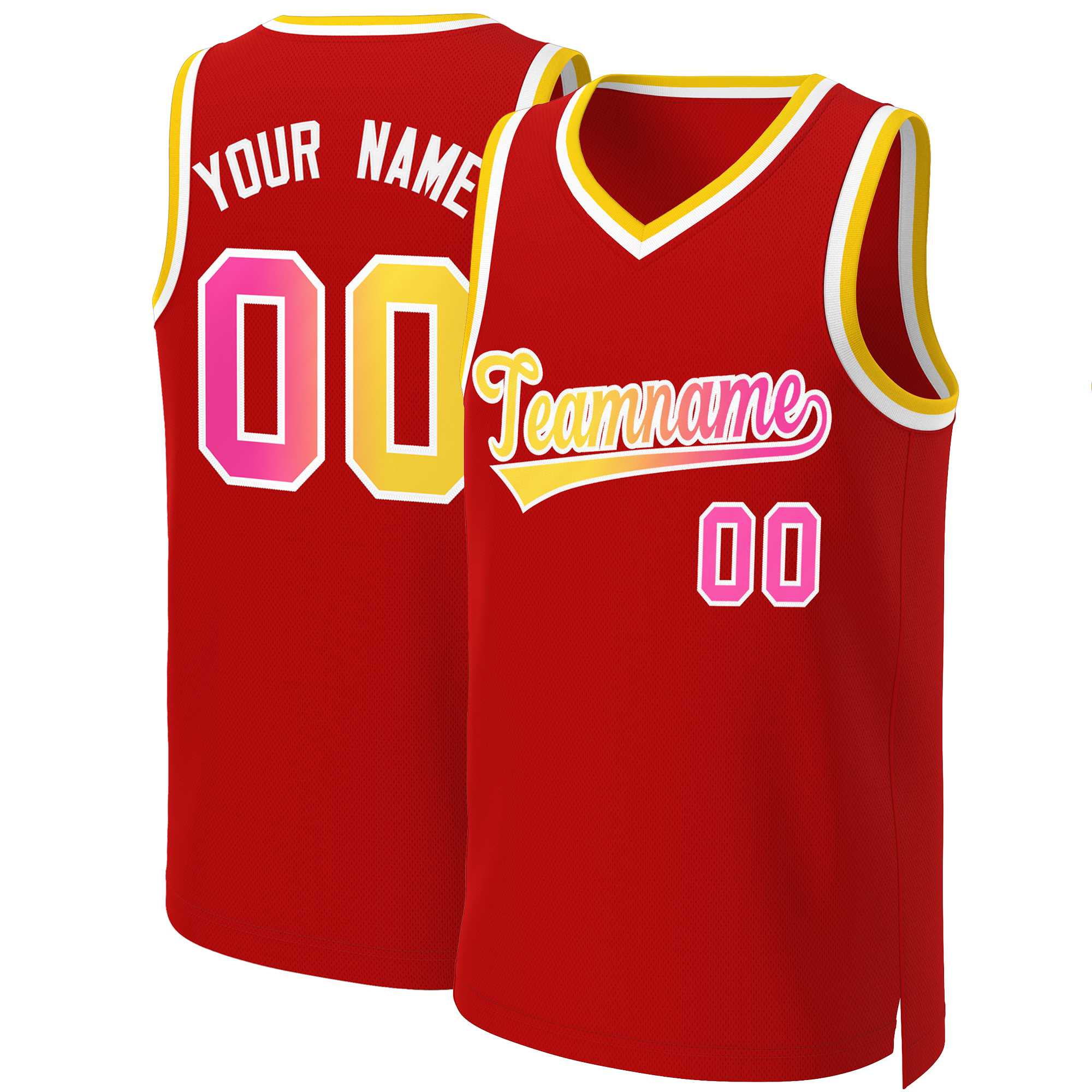 Benutzerdefiniertes Basketballtrikot mit klassischem Farbverlauf und modischen Oberteilen