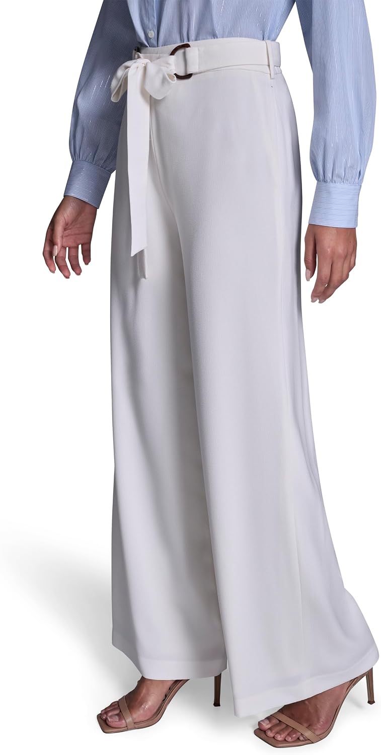 Womens Straight Leg Pant with D Ring and Tie Belt