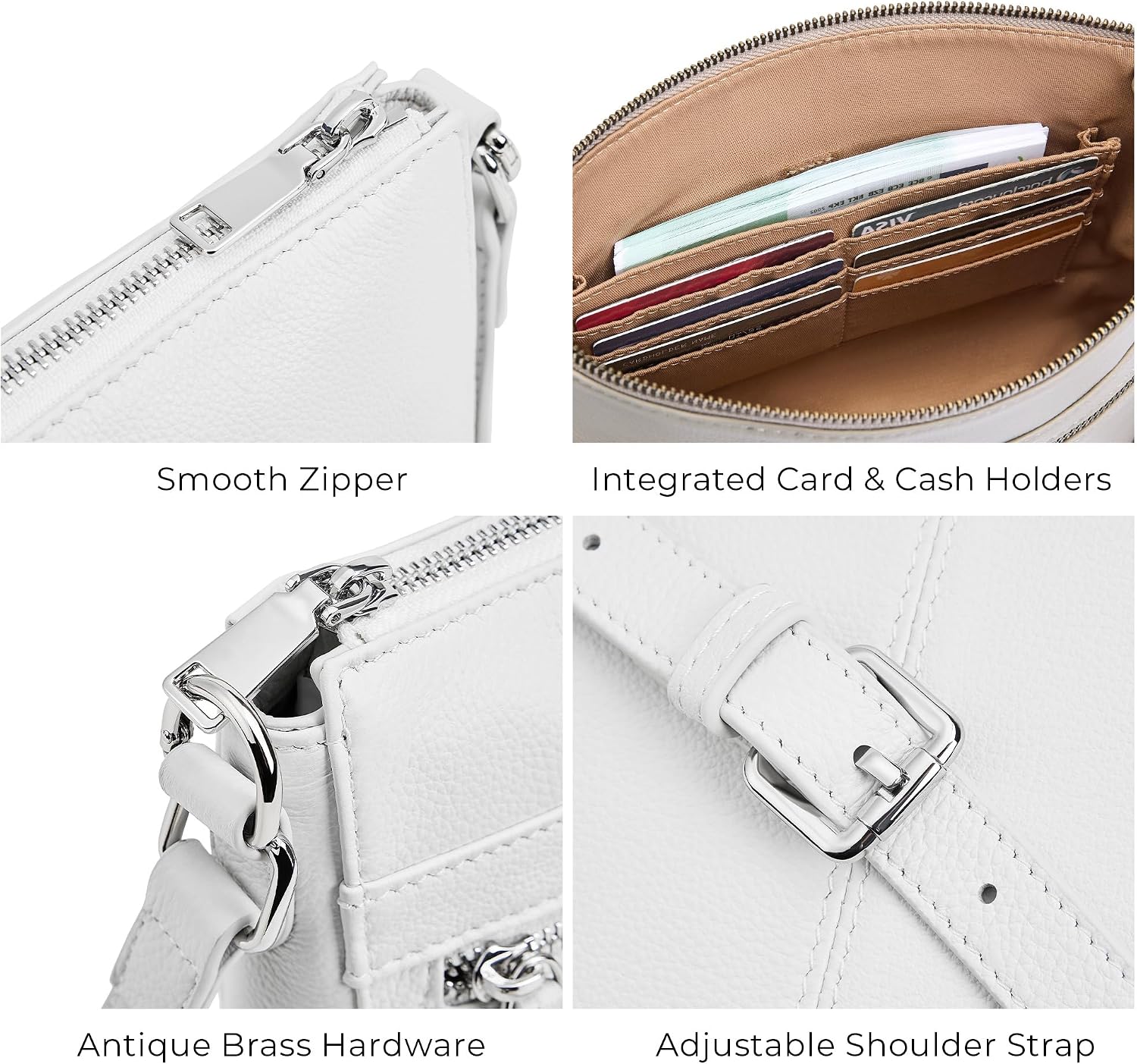Women's Genuine Leather Crossbody Purse with RFID Wallet