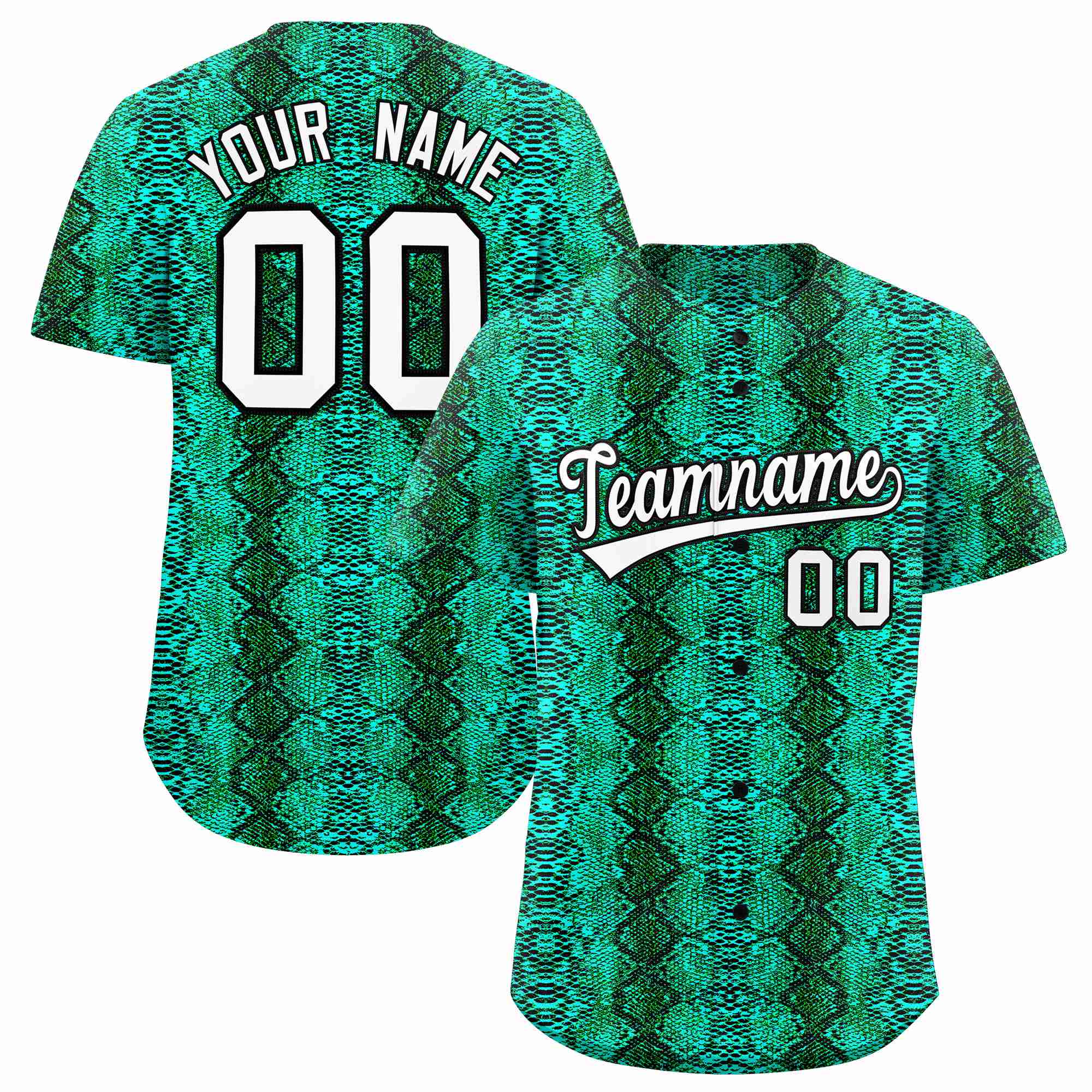 Benutzerdefiniertes authentisches Baseball-Trikot mit mehrfarbigem Schlangenledermuster