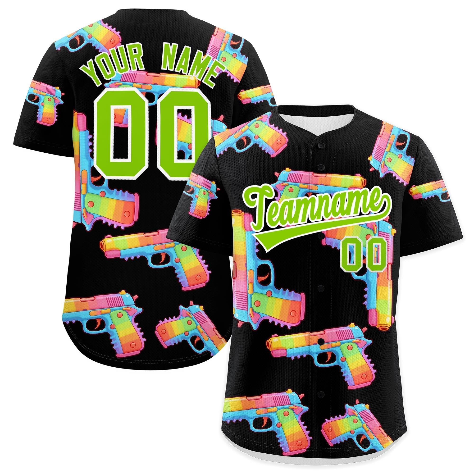 Individuelles, mit Zucker überzogenes, leichtes Baseball-Trikot mit Feuerkraft-Graffiti-Muster