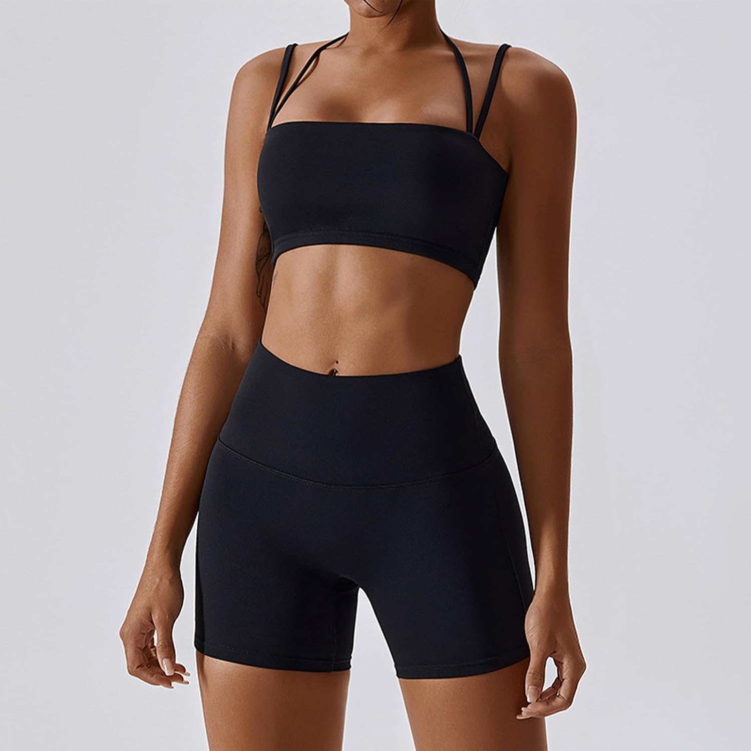 Women's Workout Sets 2 Piece Yoga Outfit High Waisted Biker Shorts Leggings Sports Bra Gym Fitness Clothes Tracksuit Edition
