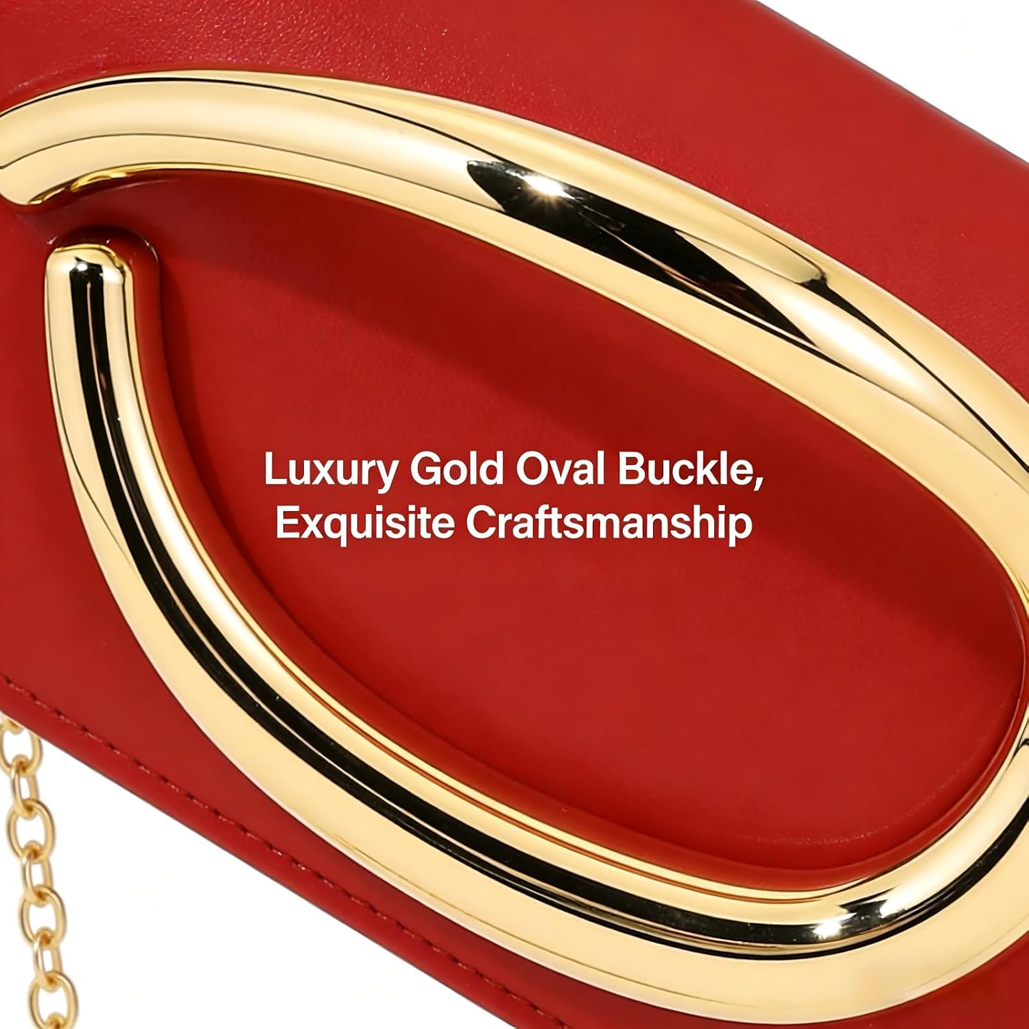 Women's Red Envelope Clutch Purse Gold Buckle Evening Bag Women's Red Envelope Clutch Purse Gold Buckle Evening Bag
