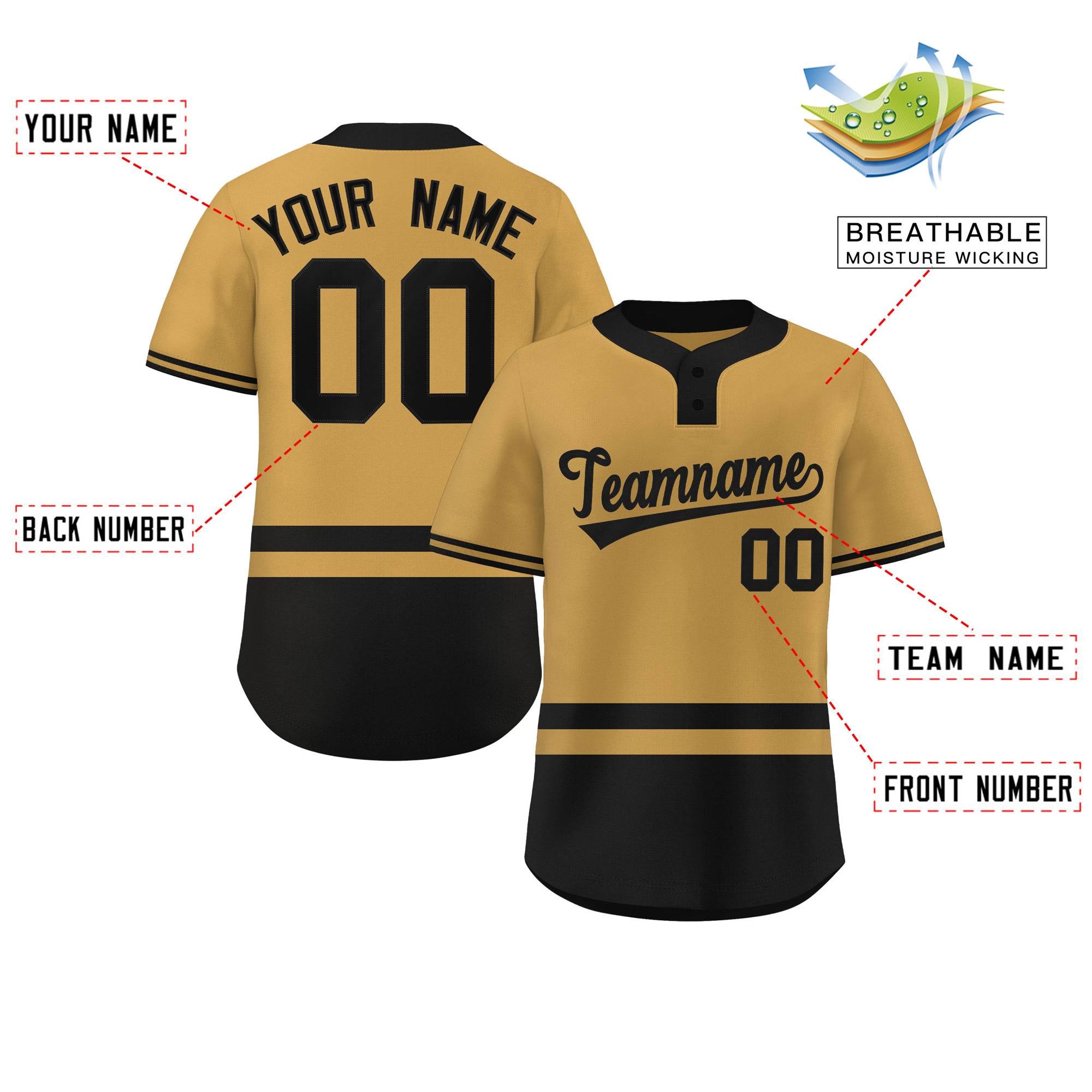 Custom Color Block Personalized Authentic Two-Button Softball Jersey
