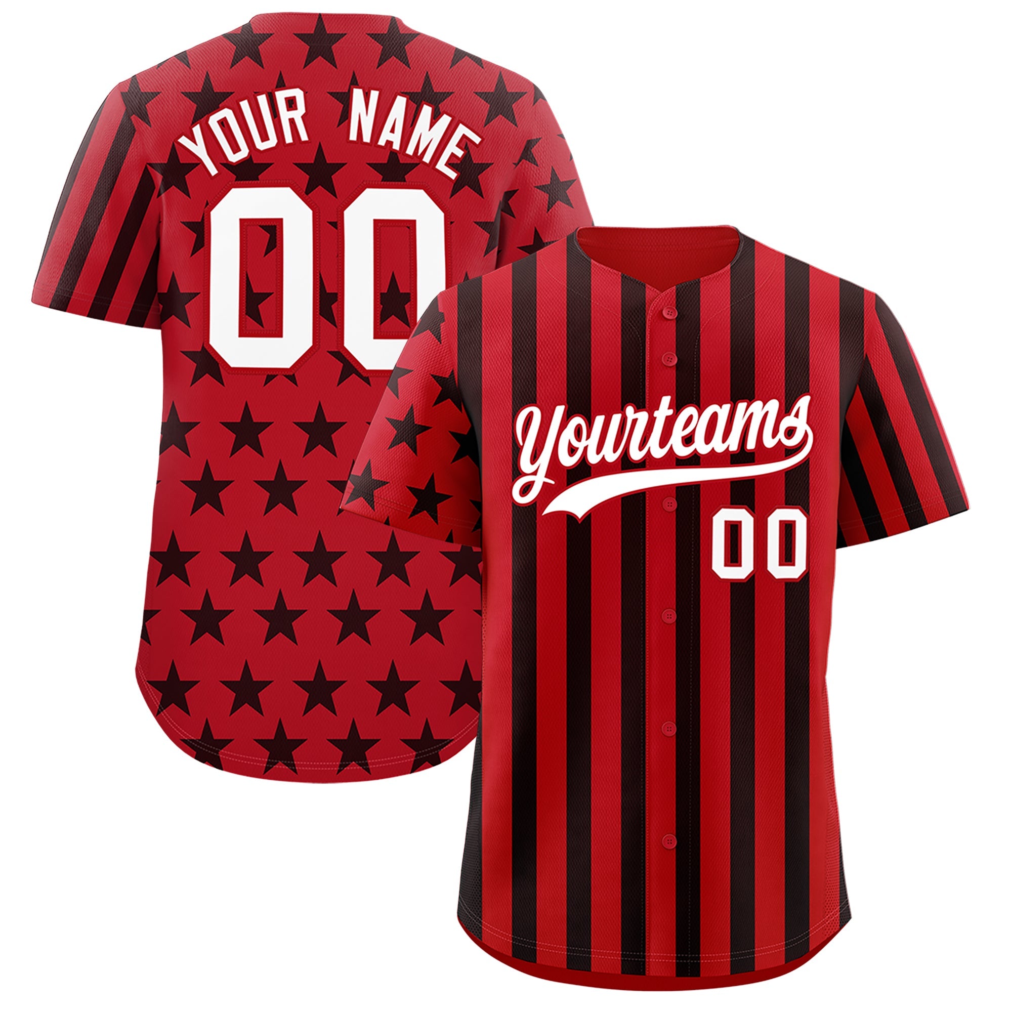 Benutzerdefiniertes Graffiti-Muster-Baseball-Trikot mit amerikanischer Flagge