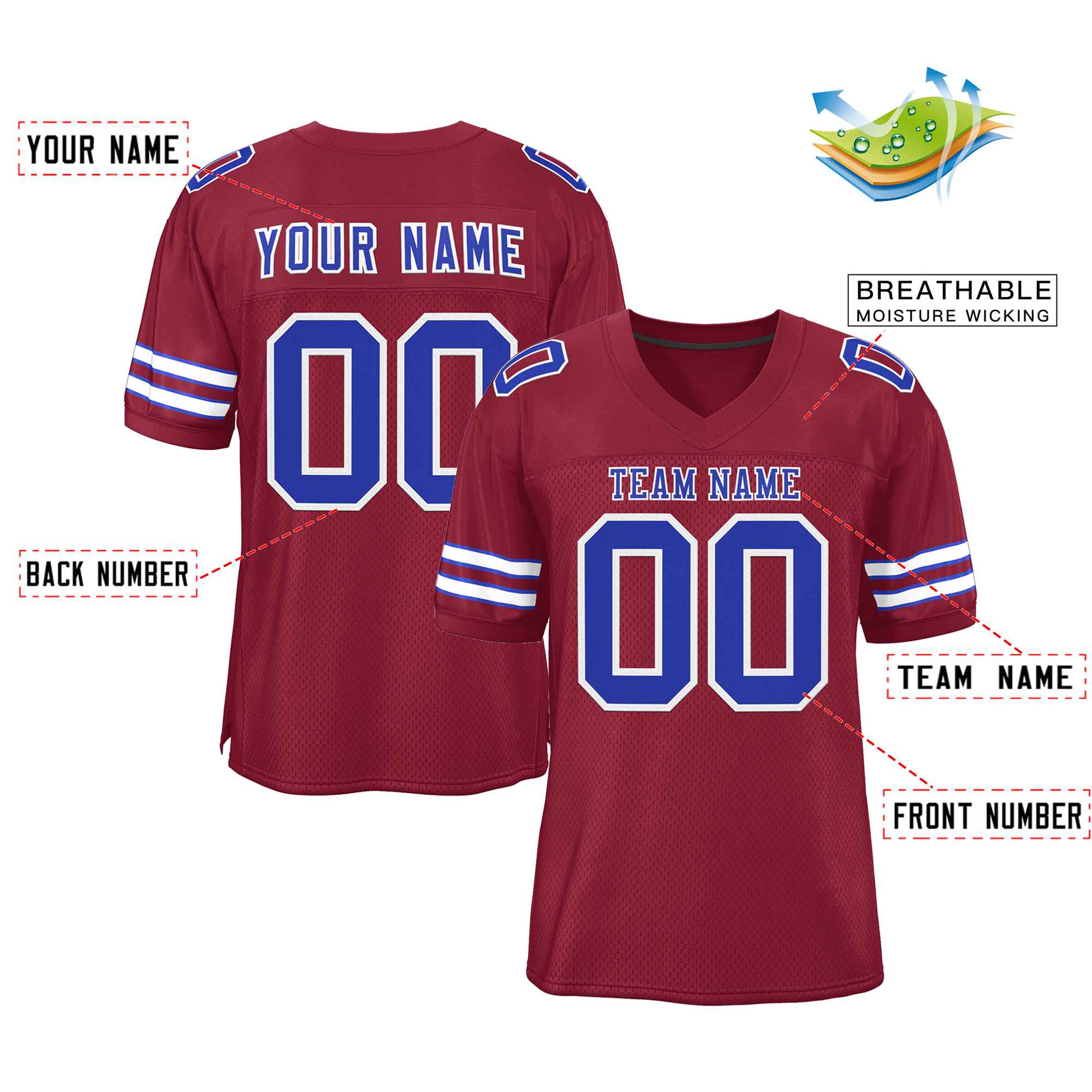 Maßgeschneidertes authentisches Fußballtrikot im klassischen Stil