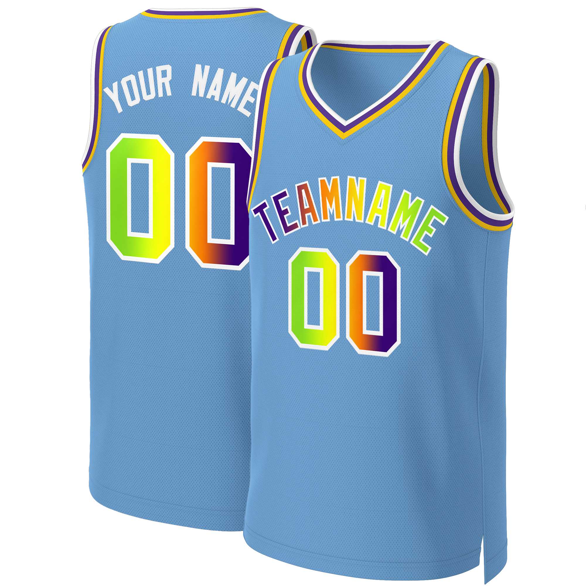 Benutzerdefiniertes Basketballtrikot mit klassischem Farbverlauf und modischen Oberteilen