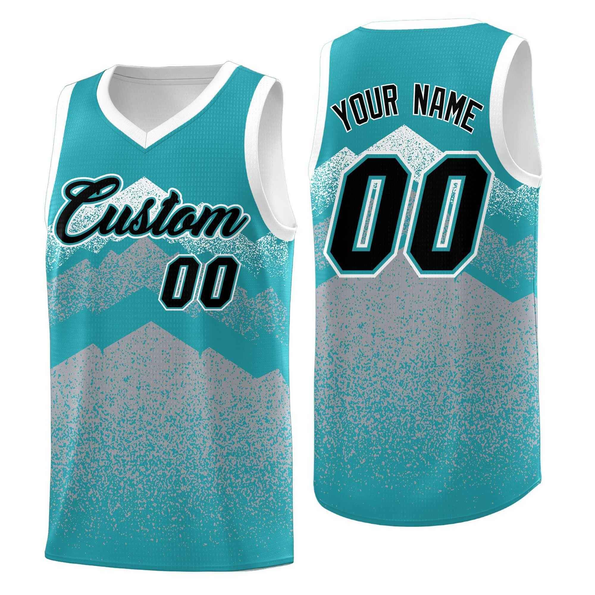 Benutzerdefiniertes Mountain Fade Drapable Gradient Fashion Uniform-Basketballtrikot