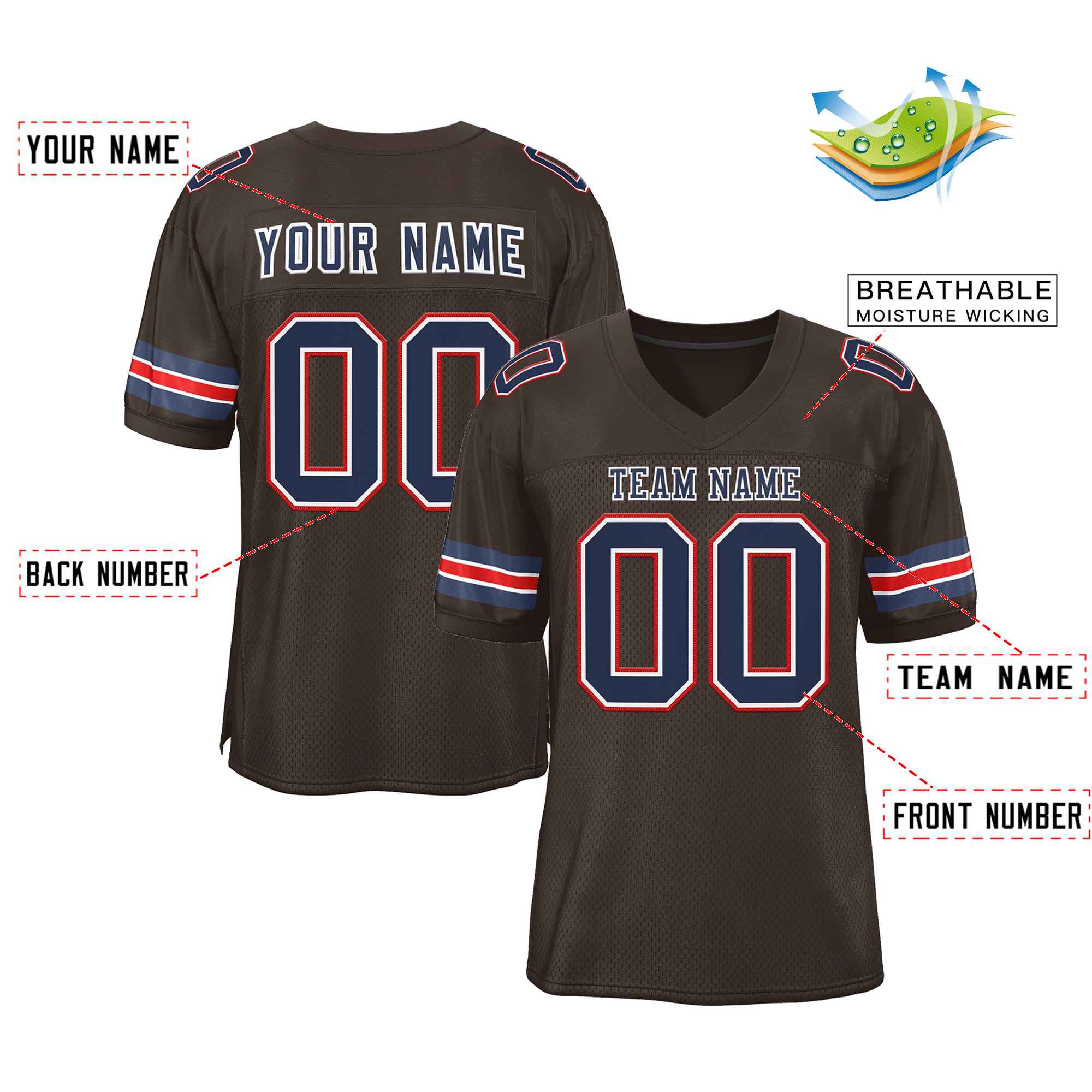 Maßgeschneidertes authentisches Fußballtrikot im klassischen Stil