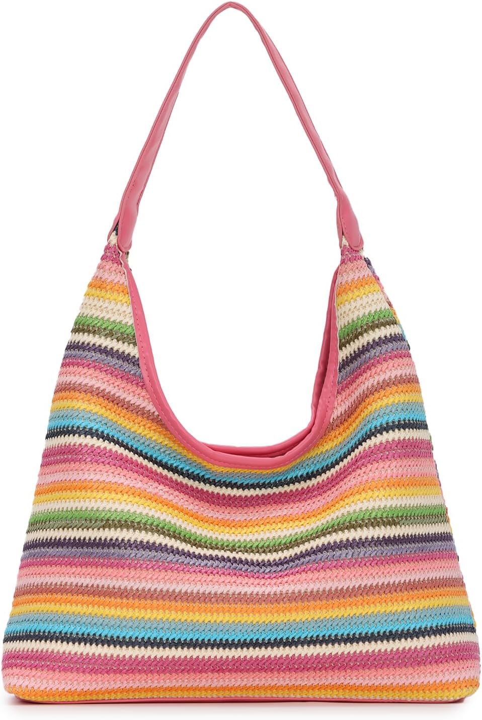 Women's Striped Woven Hobo Tote Bag Multicolor