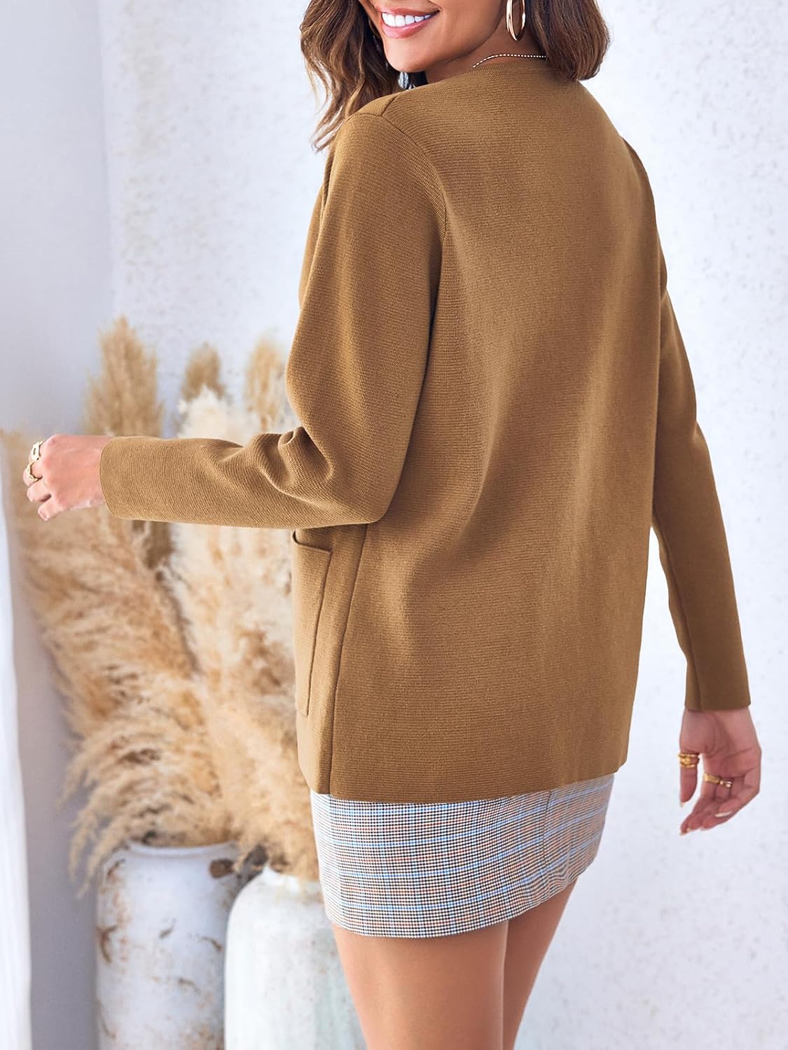 Women's Camel Button Down Cardigan with Pockets Women's Camel Button Down Cardigan with Pockets