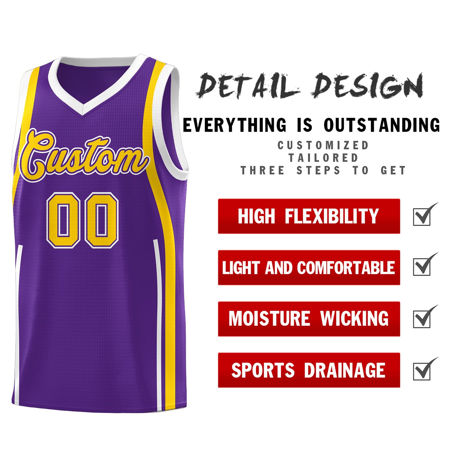Benutzerdefinierte Basketball-Kits mit Bandmuster