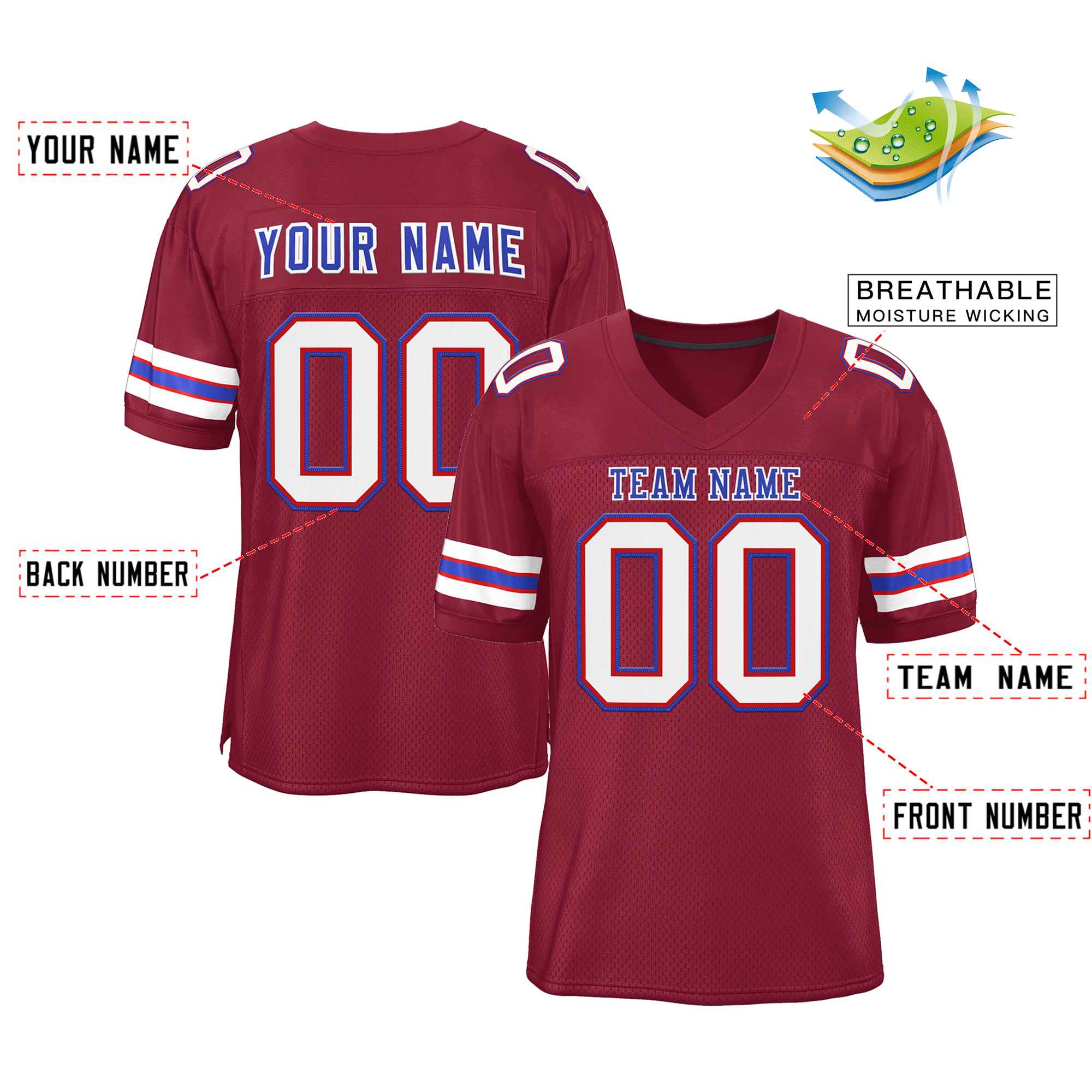 Maßgeschneidertes authentisches Fußballtrikot im klassischen Stil