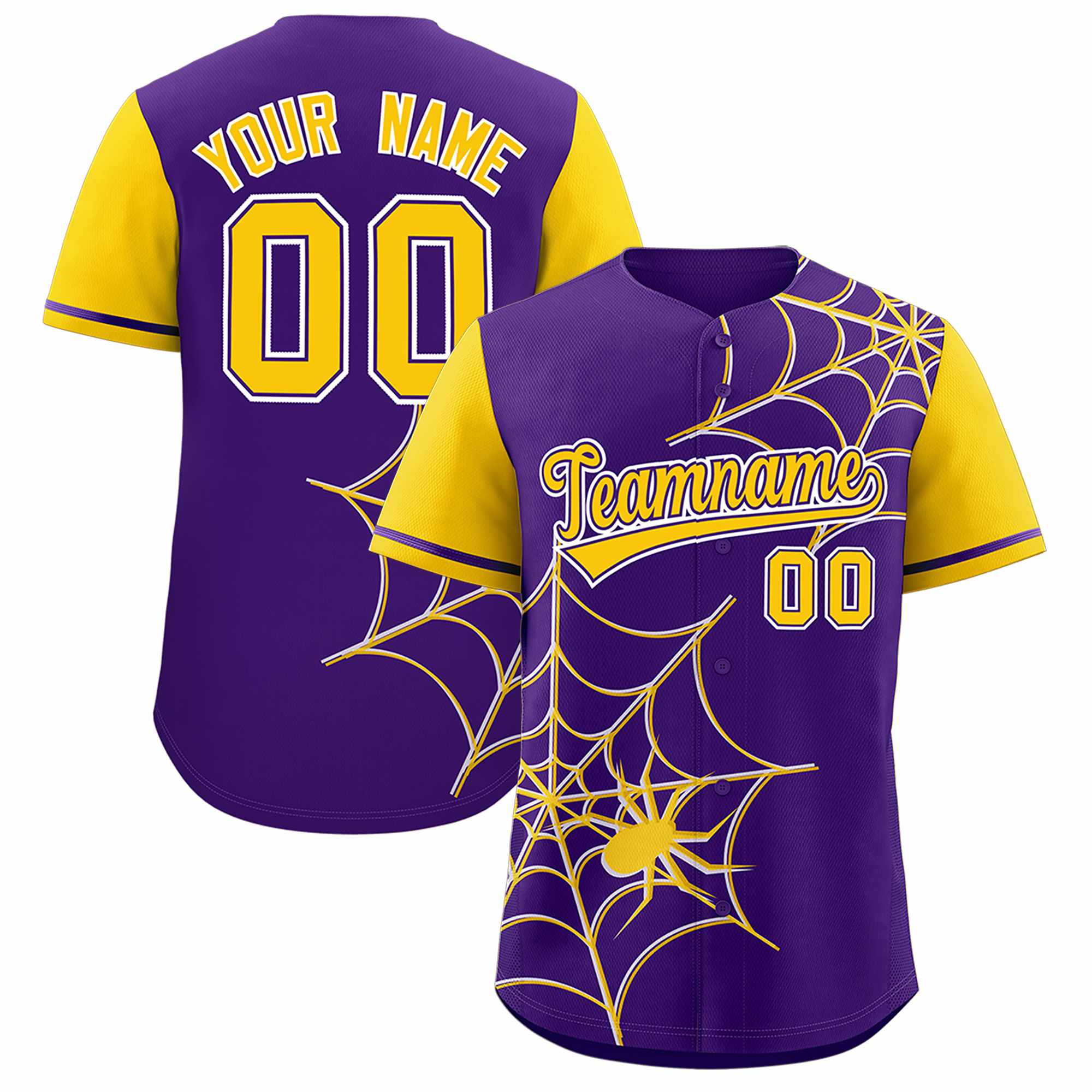 Benutzerdefiniertes Spinnennetz-Muster, Raglanärmel, authentisches Baseball-Trikot